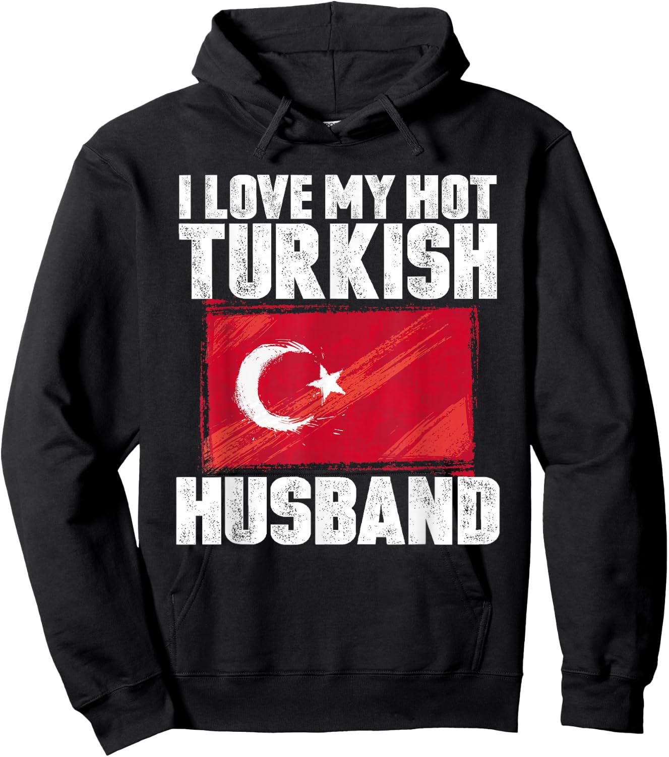 I Love My Hot Turkish Husband Anniversary Heart Wedding Hoodie - Hoodie | Black