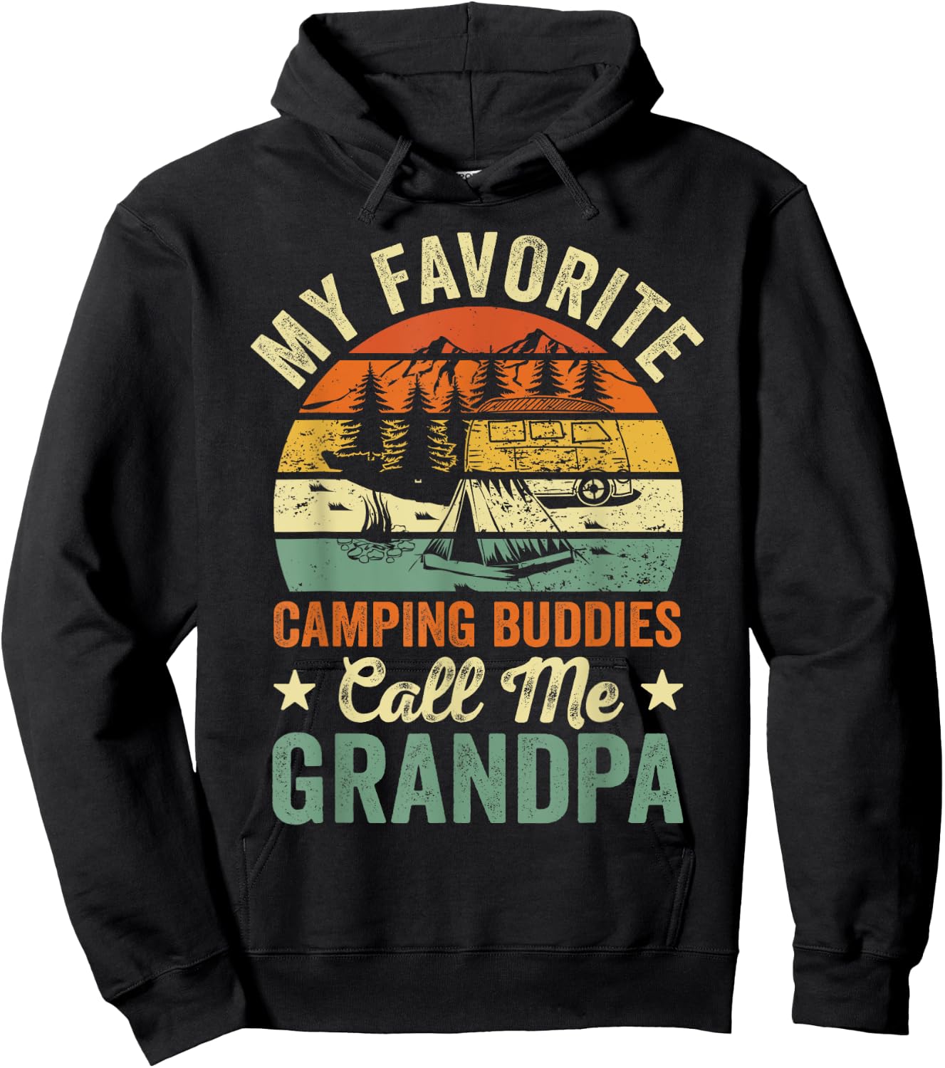 My Favorite Camping Buddies Call Me Grandpa Funny Camping Hoodie - Hoodie | Black