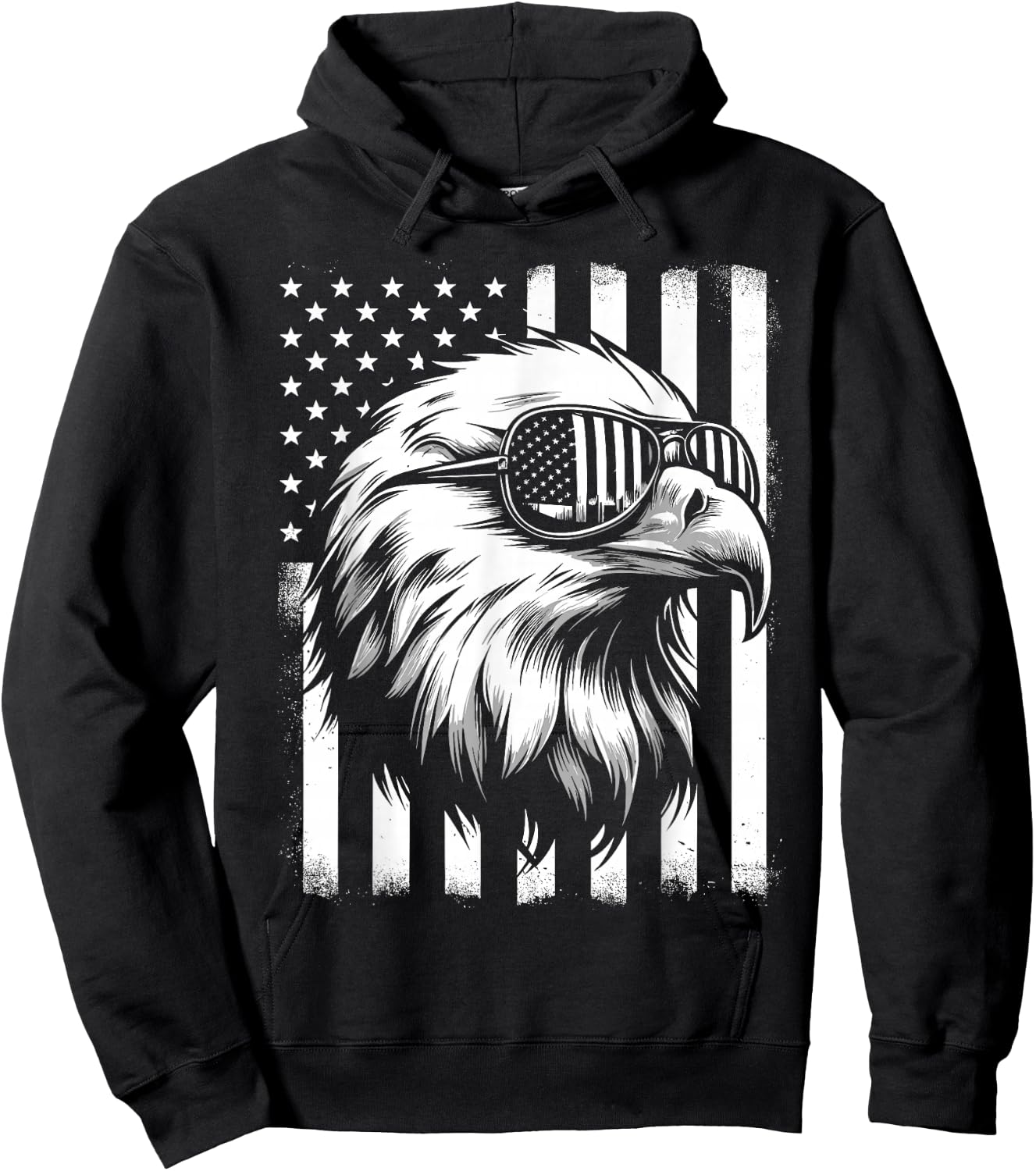 Independence Day Bald Eagle 4th of July Patriotic Hoodie - Hoodie | Black