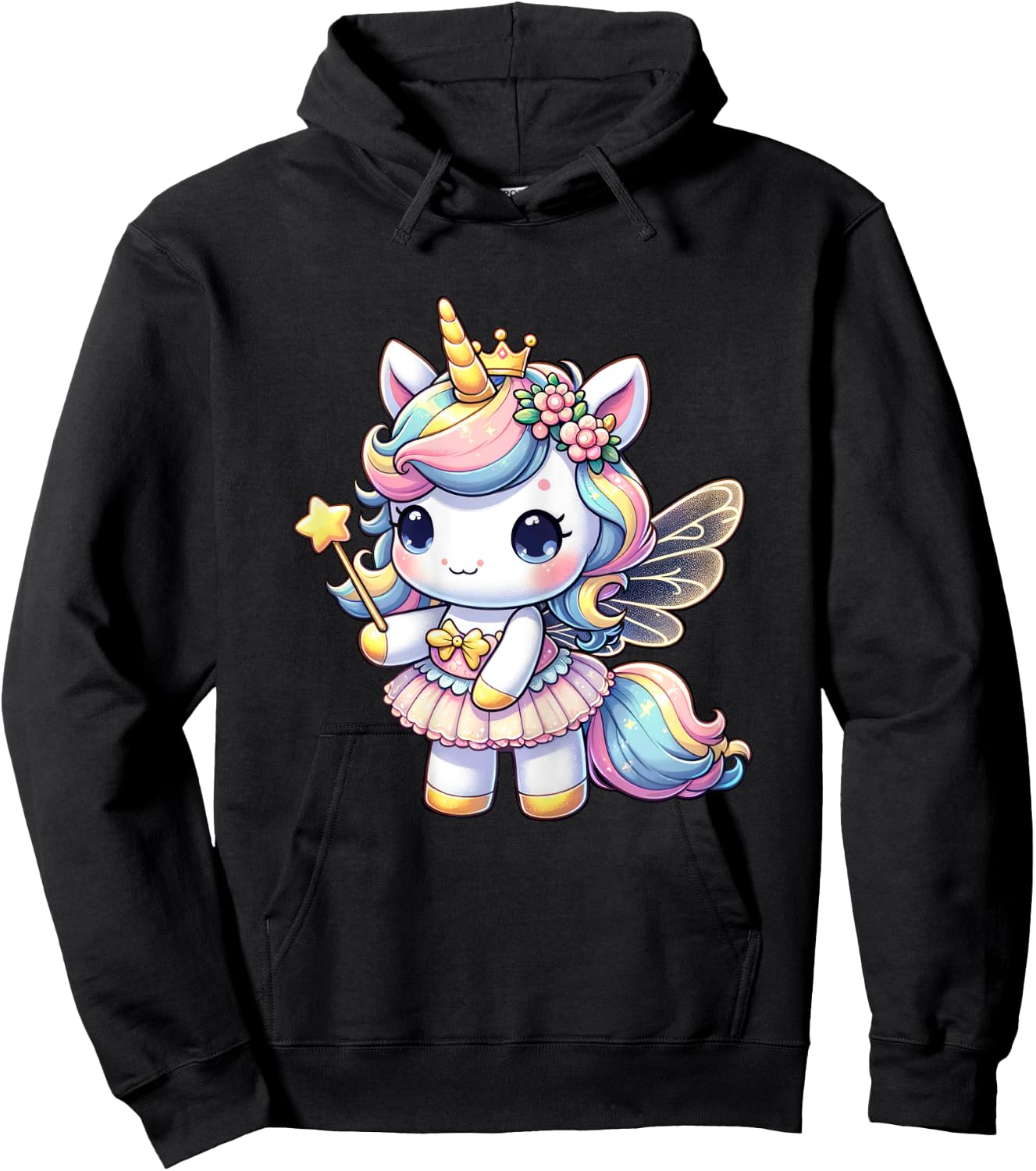 Unicorn Fairy Birthday Unicorn Party Girls Outfit Hoodie - Hoodie | Black