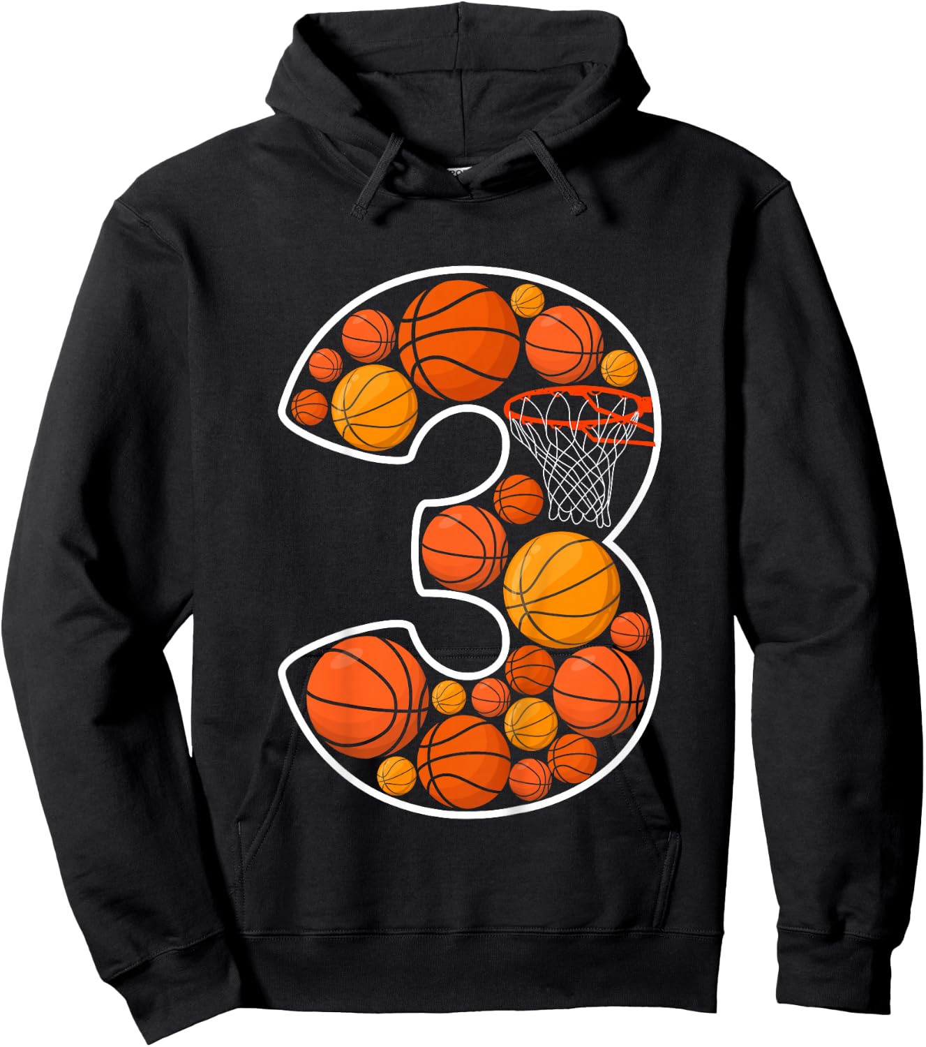 Kids 3rd Birthday Basketball Boy Third Birthday 3 Years Old Hoodie - Hoodie | Black