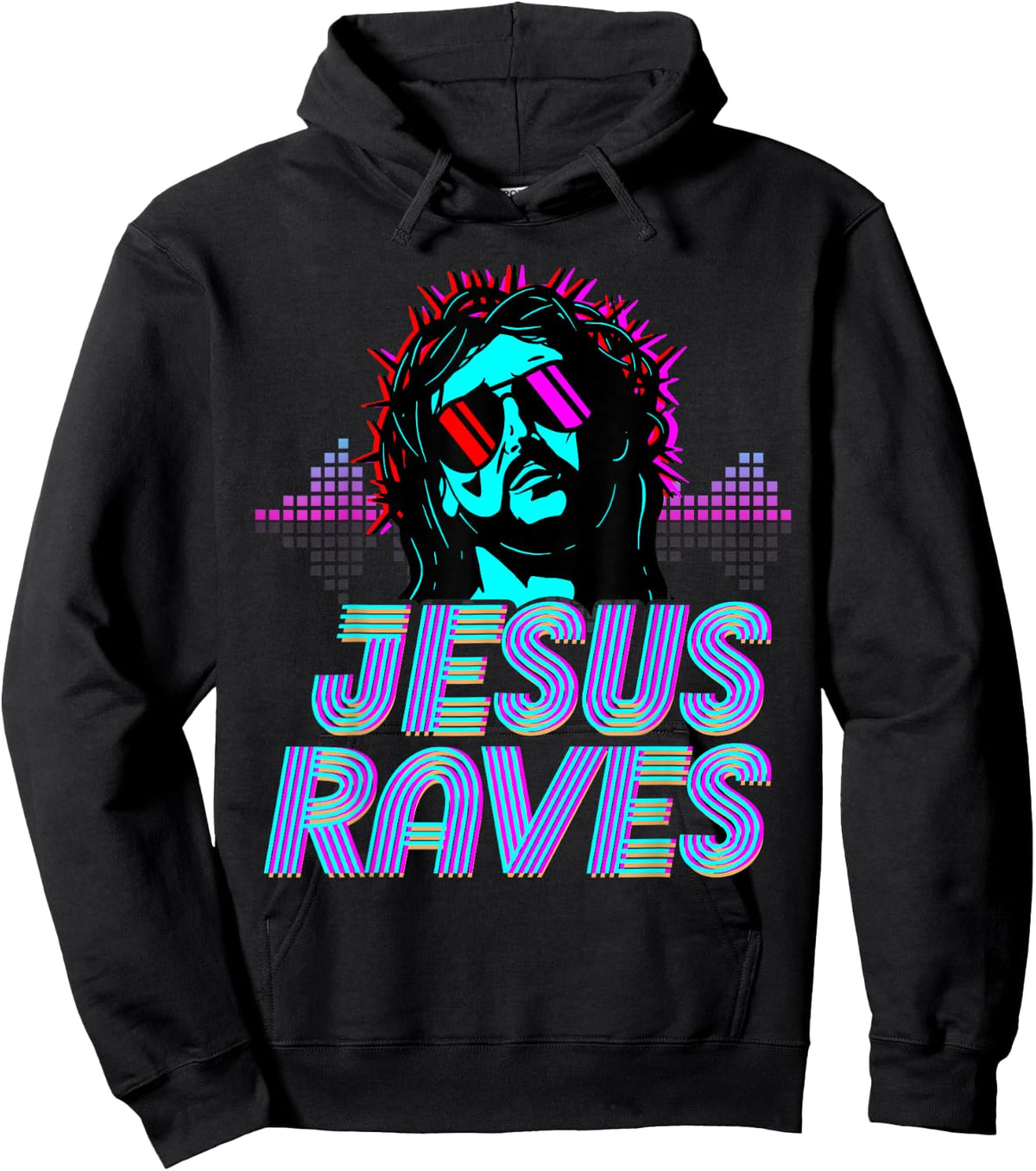 Jesus Raves House Music Techno Music Rave Party Hoodie - Hoodie | Black