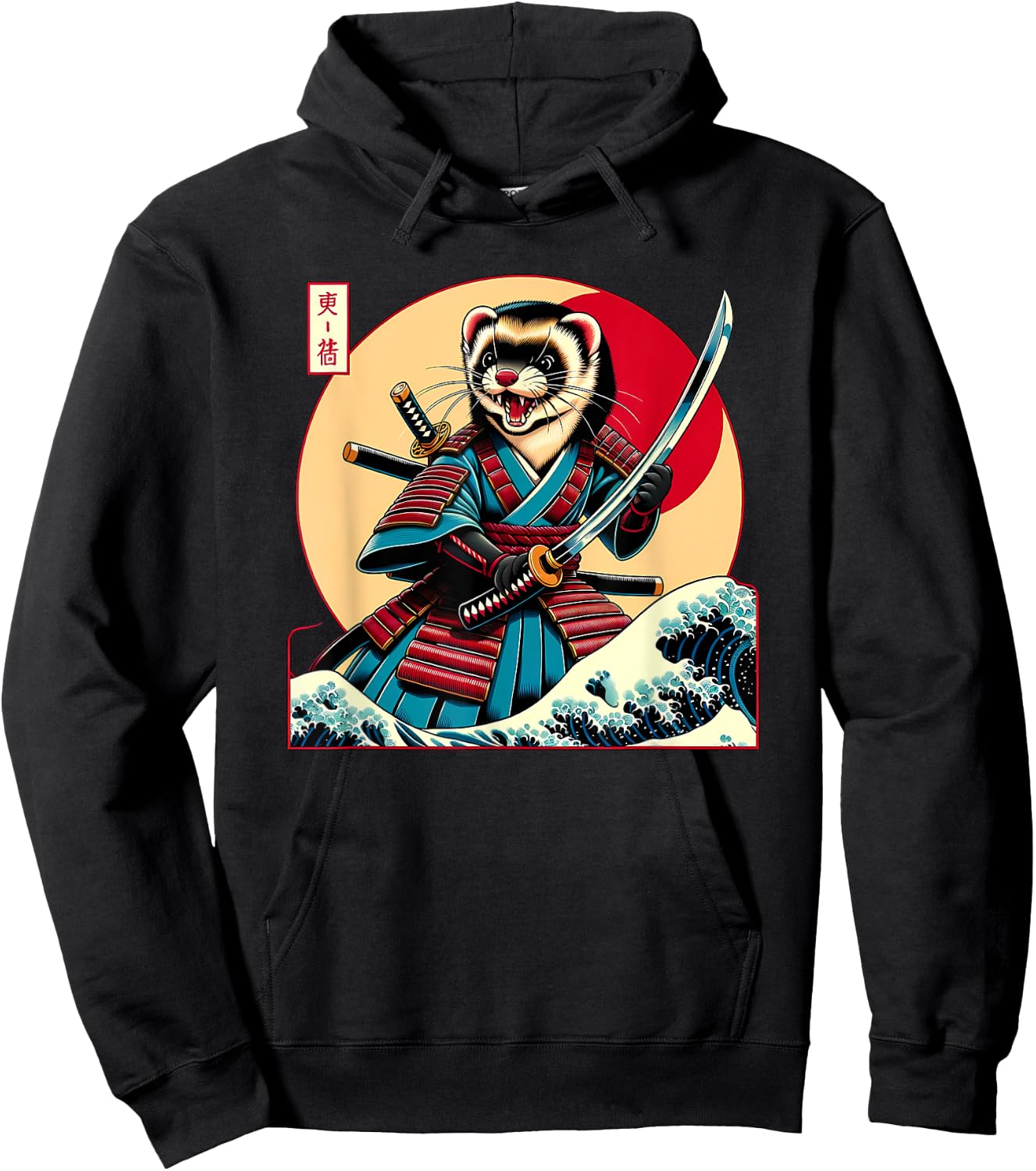 Otaku Ferret Samurai Hoodie - Hoodie | Black