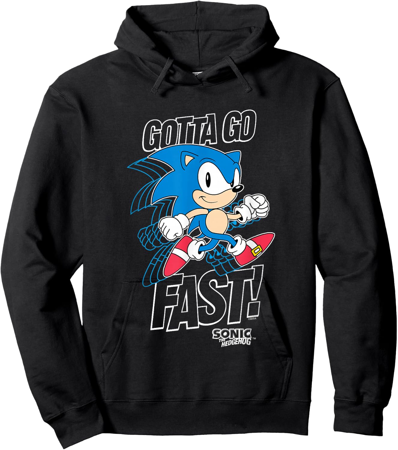 Sonic The Hedgehog Gotta Go Fast! Classic Sonic Retro Shot Hoodie - Hoodie | Black