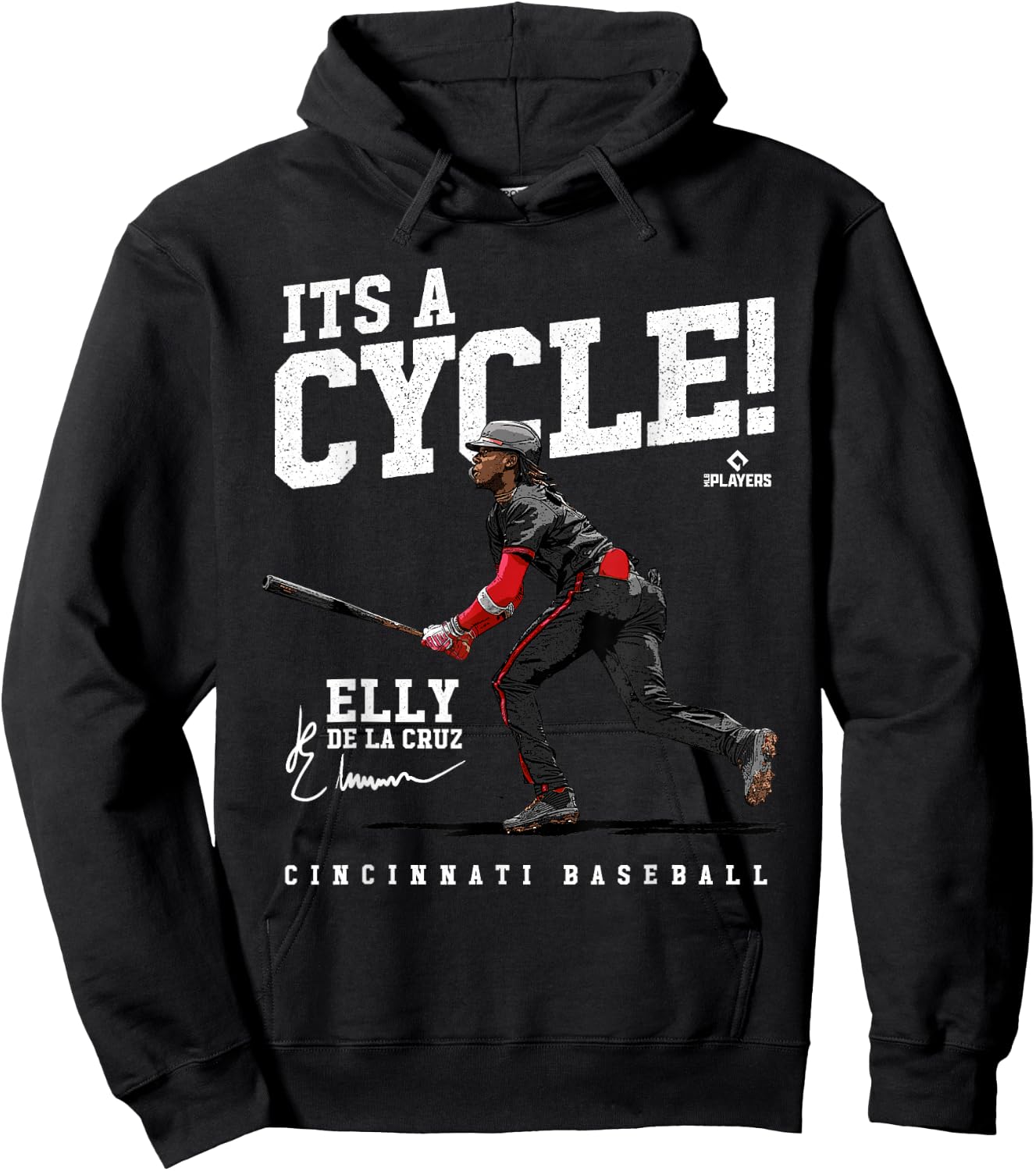 It's a Cycle! Elly De La Cruz Cincinnati MLBPA Hoodie - Hoodie | Black