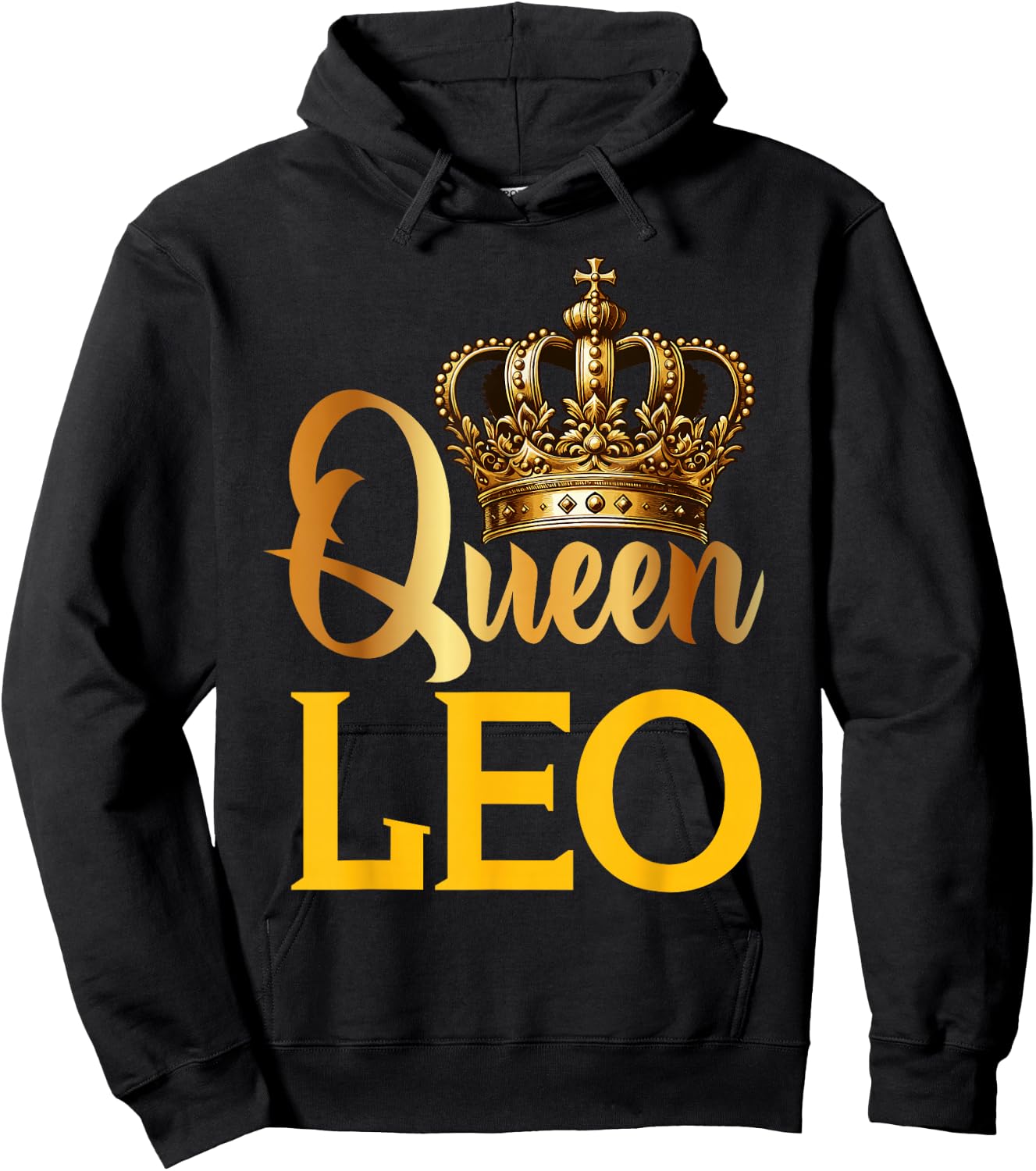 Queen Leo Lion Zodiac Sign Crown Hoodie - Hoodie | Black