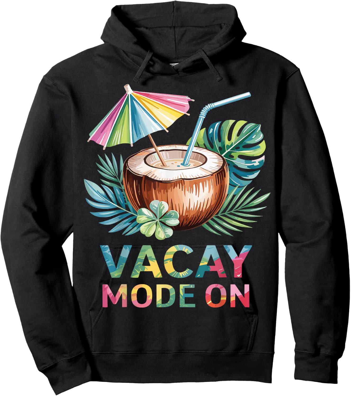 Vacay Mode On Cruise Life Tropical Coconut Travel Vacation Hoodie - Hoodie | Black
