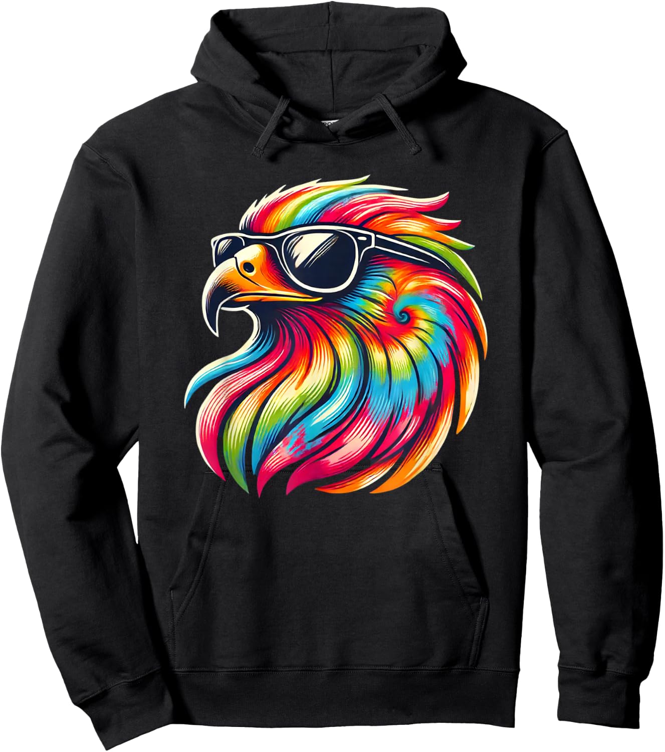 Tie Dye Art Sunglasses Hawk Hawks Hoodie - Hoodie | Black