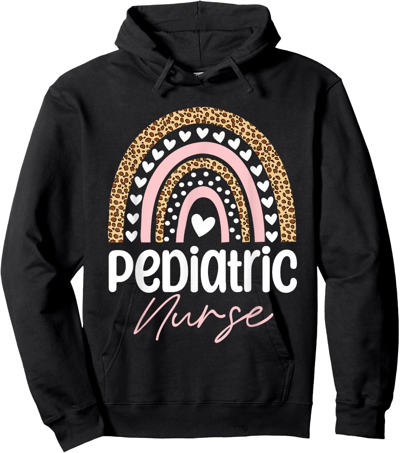 Pediatric Nurse PEDS Nursing Rainbow Appreciation Pediatric Hoodie - Hoodie | Black