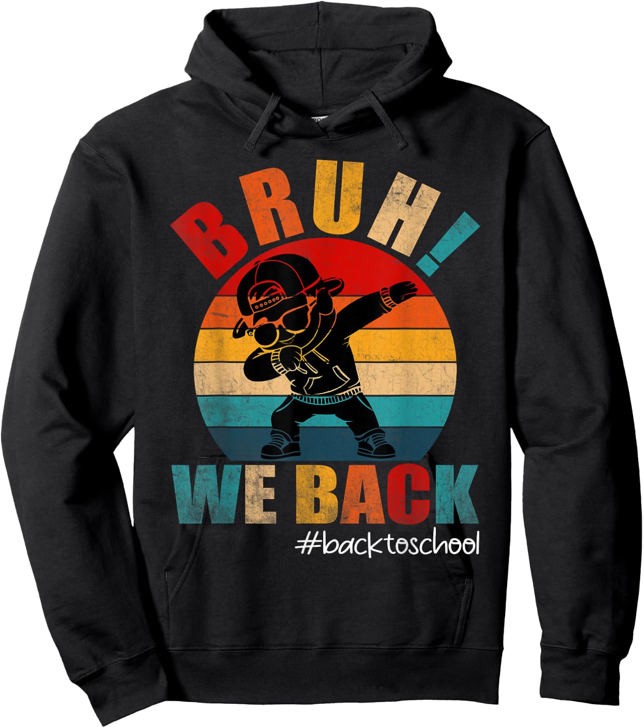 Funny Back To School Bruh We Back Kids Boys Teachers Hoodie - Hoodie | Black