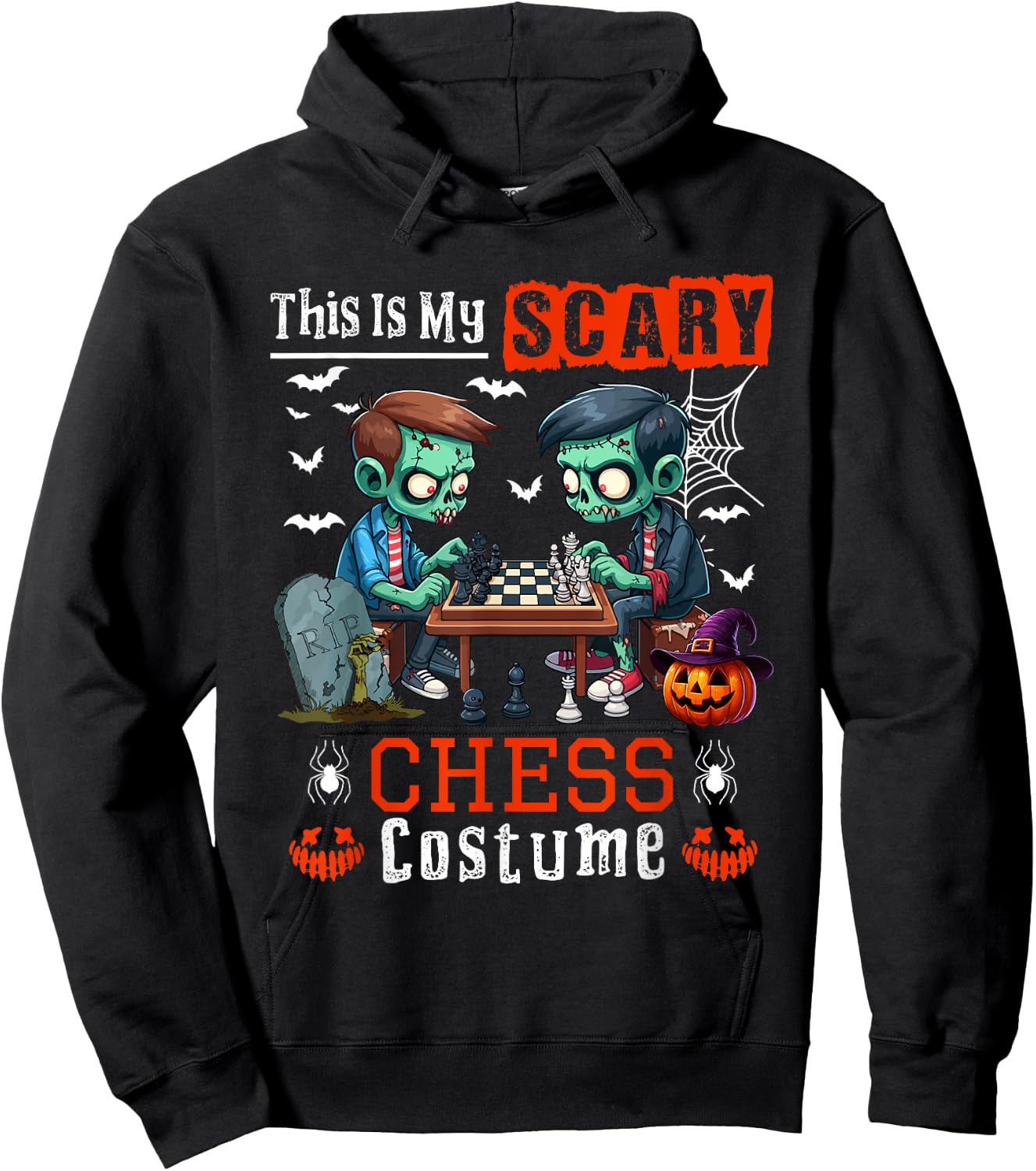 My Scary Chess Costume Horror Halloween Player Kids Hoodie - Hoodie | Black