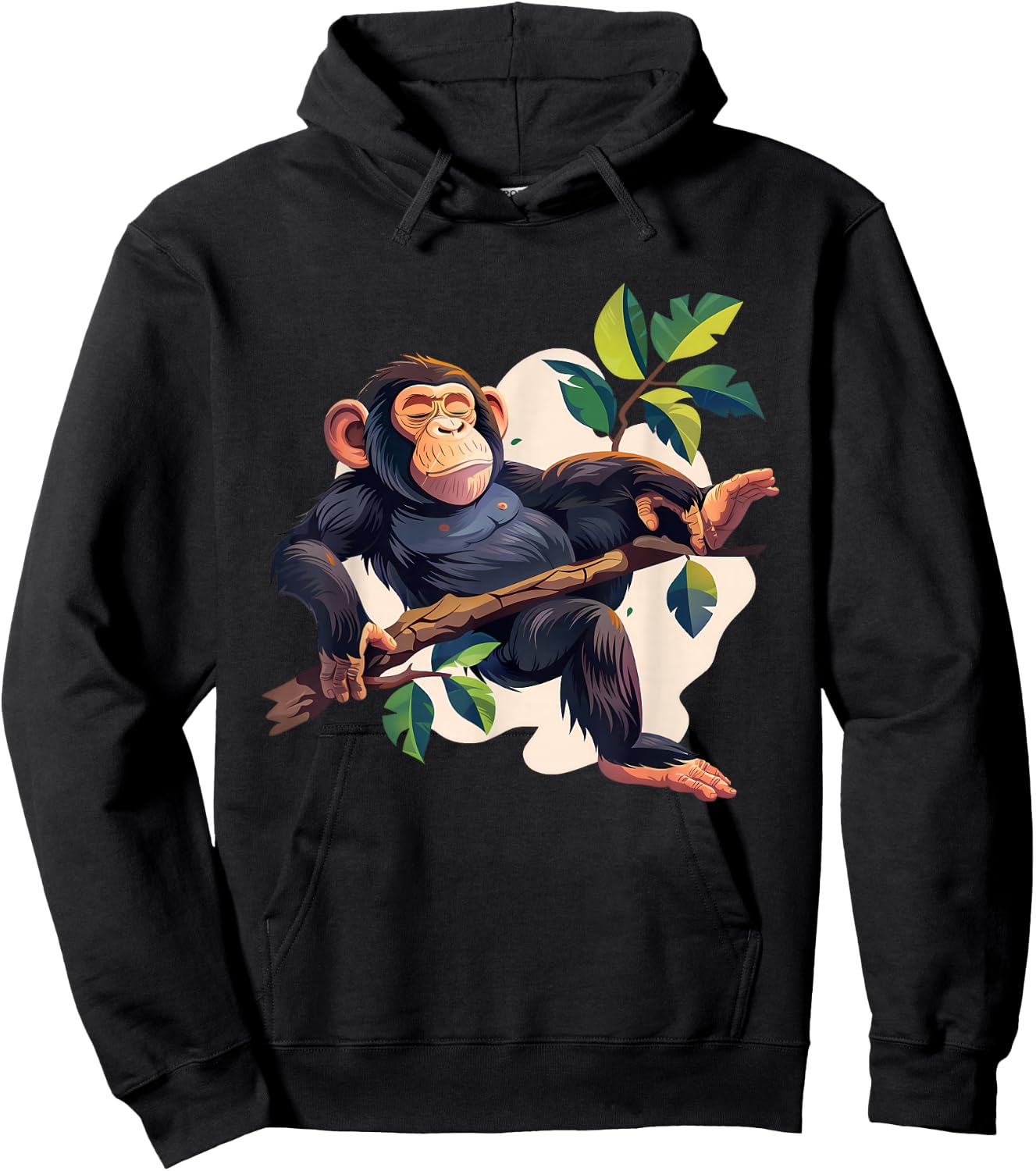 Sleeping Monkey Nature Sleepy Monkey Napping Sleepy Animal Hoodie - Hoodie | Black
