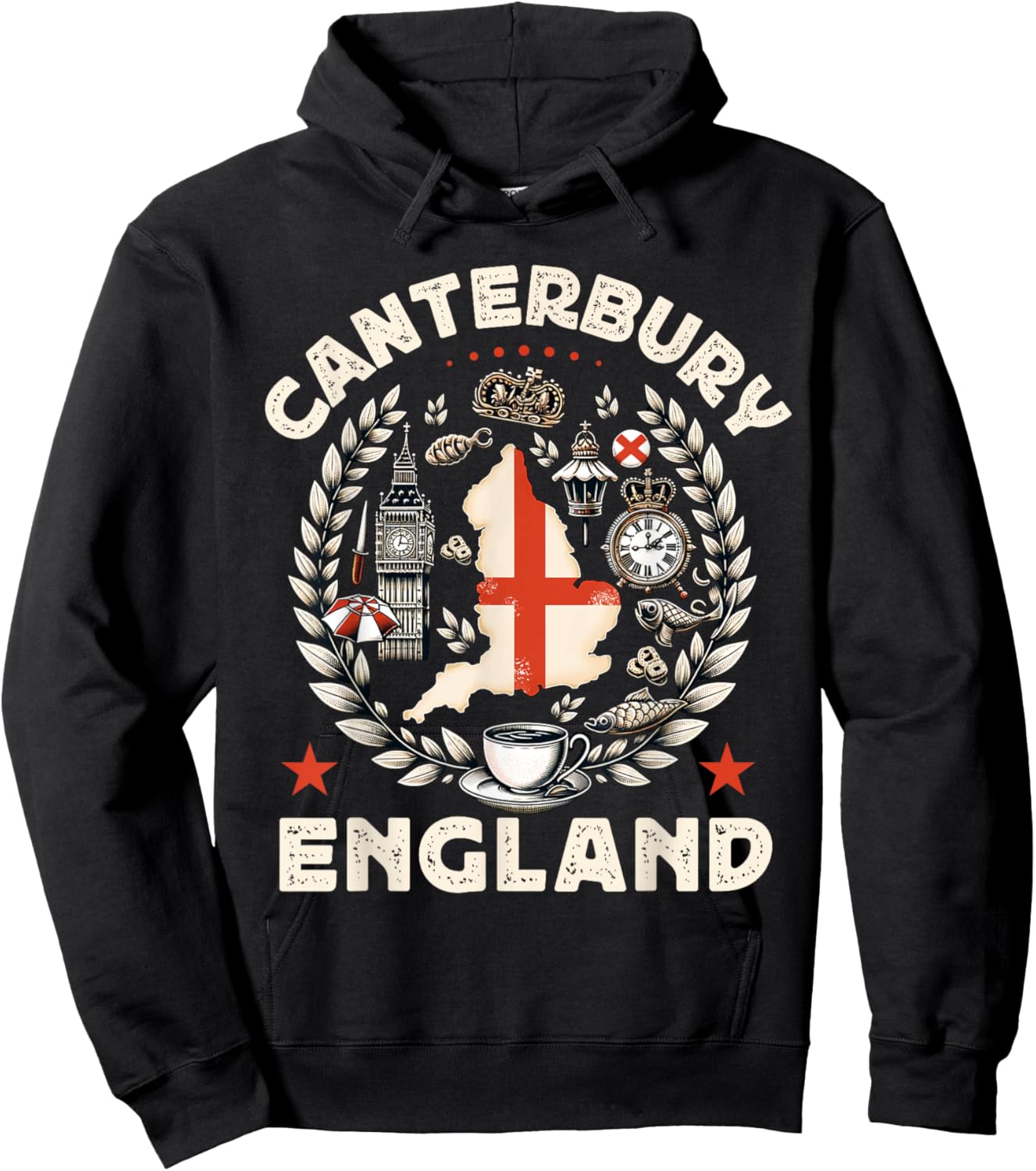 Canterbury Souvenir England United Kingdom Travel Hoodie - Hoodie | Black