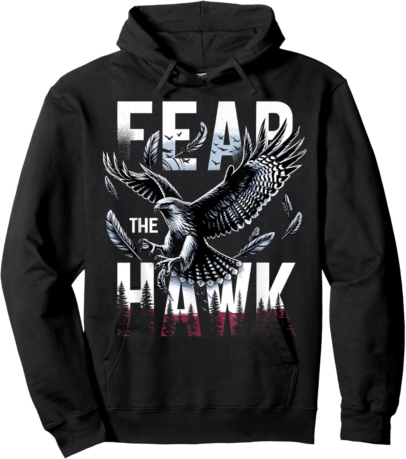 Fear The HAWK HAWKS Girls Boys Hawks Hoodie - Hoodie | Black