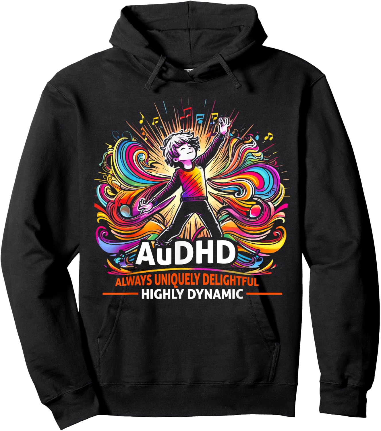 AuDHD Autism ADHD Autistic Spectrum Neurodiversity Hoodie - Hoodie | Black