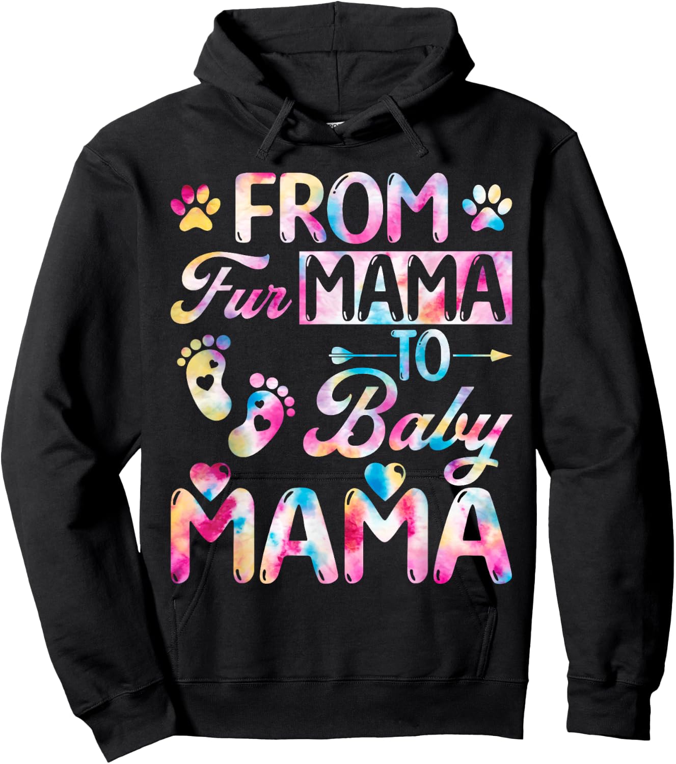 From Fur Mama to Baby Mama Adorable Pregnancy Announcement Hoodie - Hoodie | Black