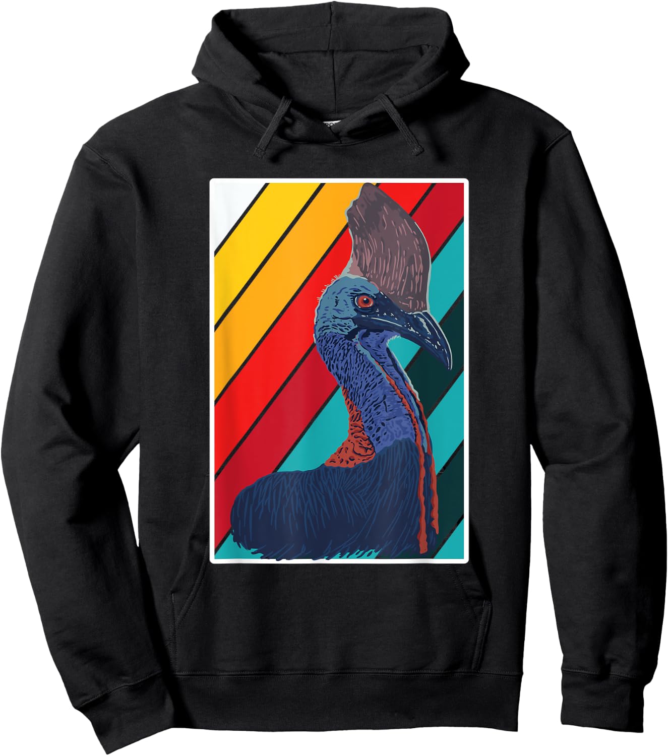 Great Cassowary Retro Outfit Love Australian Birds Hoodie - Hoodie | Black