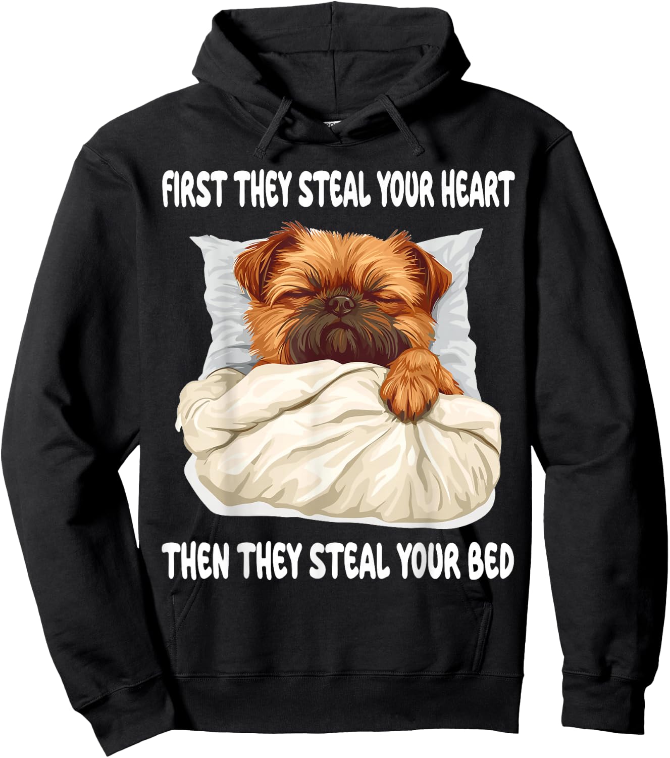 Brussels Griffon Sleeping Pajamas Nightgown Hoodie - Hoodie | Black