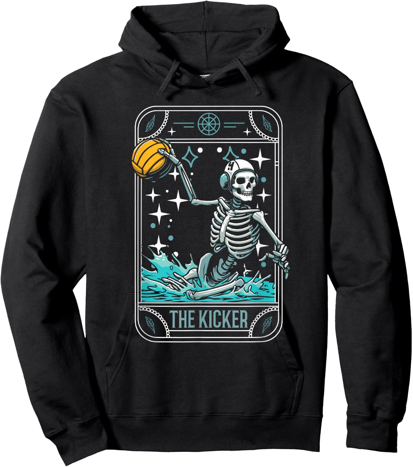 Water Polo - Player Waterpolo Sport Skeleton Tarot Card Hoodie - Hoodie | Black