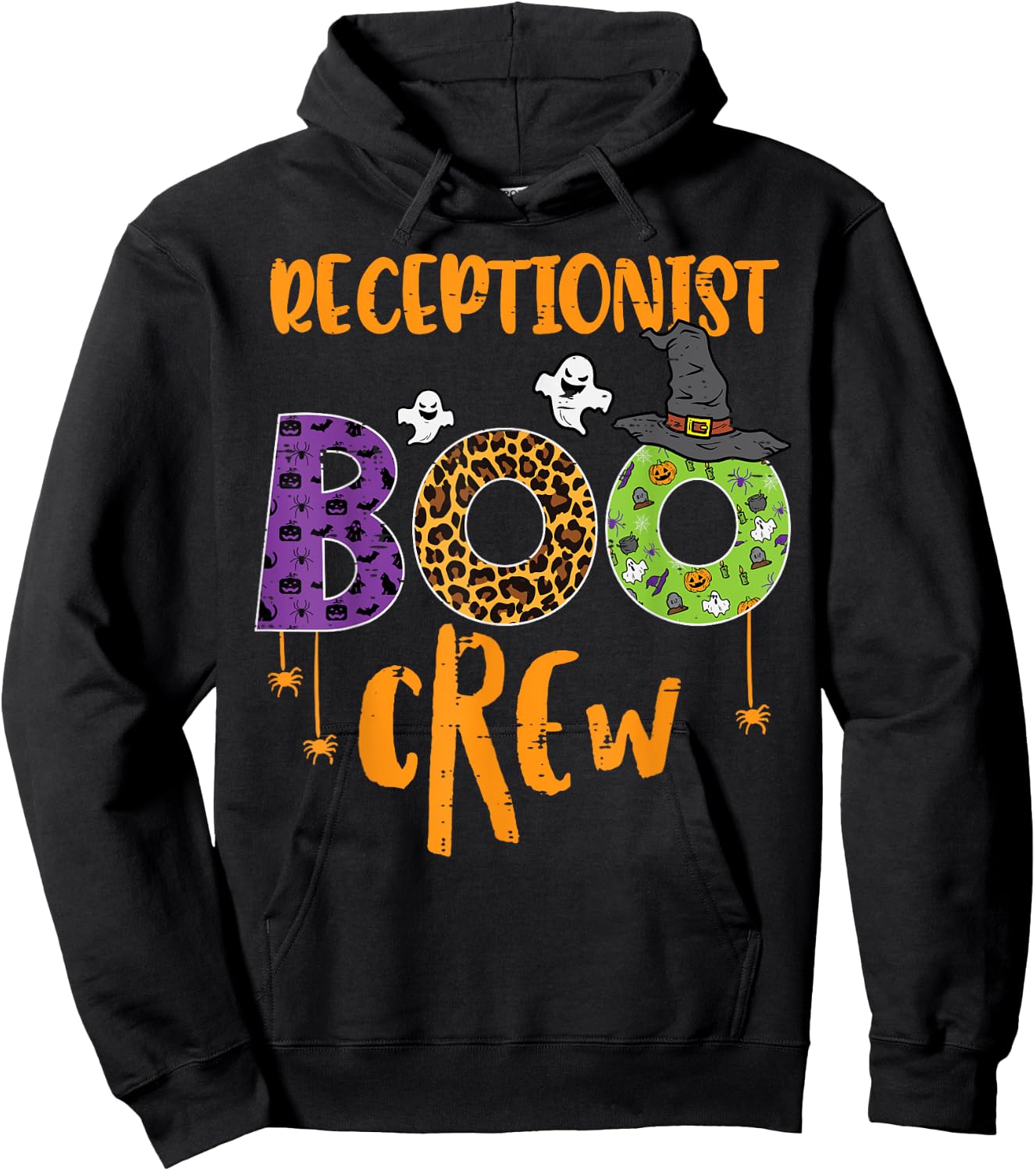 Halloween Receptionist Boo Crew Front Desk Costume Women Men Hoodie - Hoodie | Black