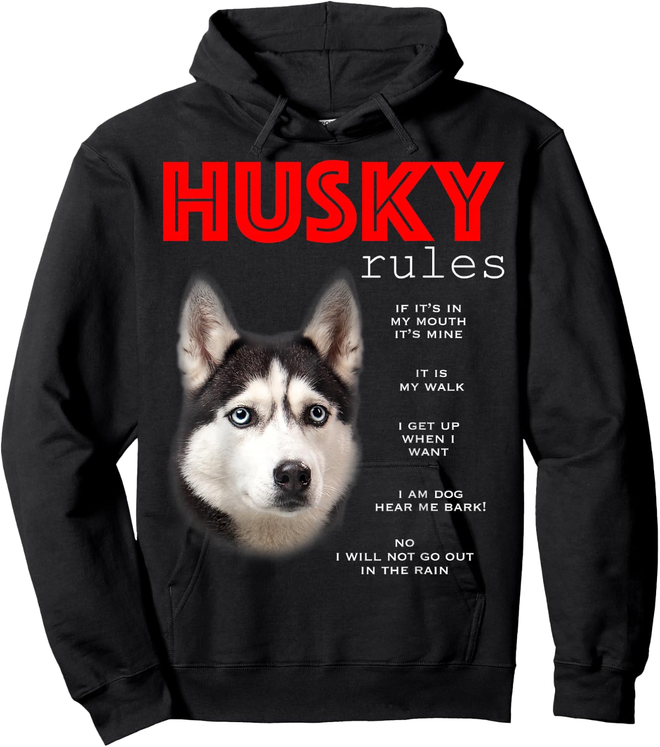 Funny Rules for the Owner of a Siberian Husky Hoodie - Hoodie | Black