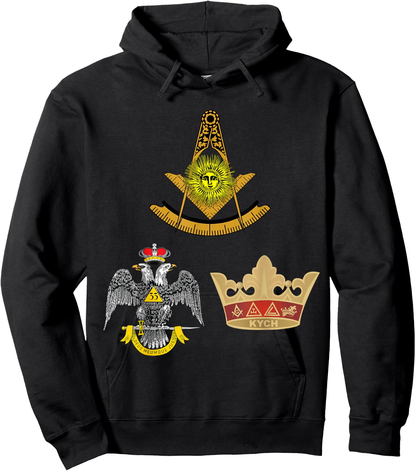 Past Master Mason 33rd KYCH Scottish York Rite Knights WD Hoodie - Hoodie | Black