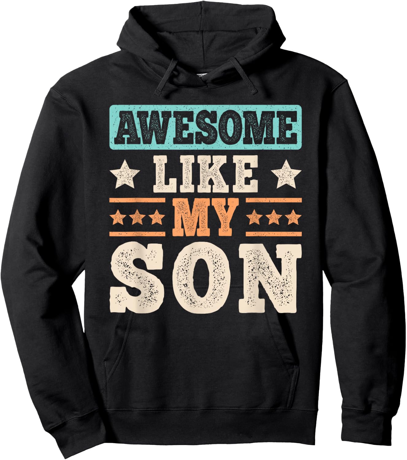 Awesome Like My Son Funny Dad Son Father Vintage Hoodie - Hoodie | Black