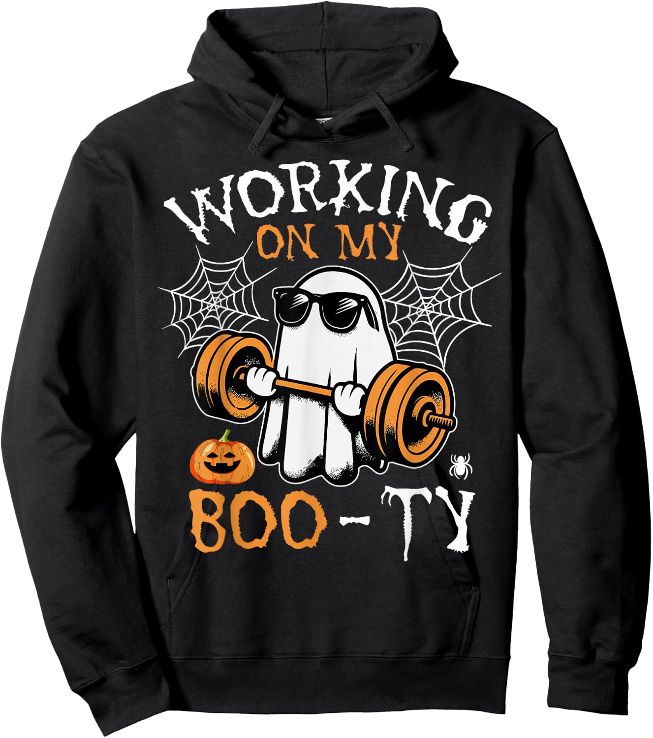Funny Halloween Workout Gym Working On My Boo-Ty Men Women Hoodie - Hoodie | Black
