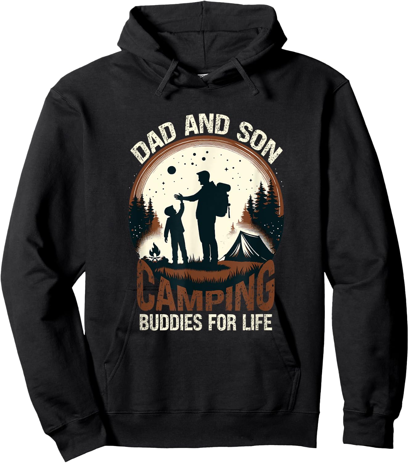 Dad And Son Camping Buddies For Life - camp camping matching Hoodie - Hoodie | Black