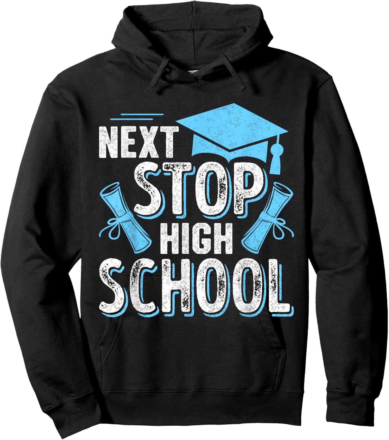 Next Stop High School 2025 Last Day Of School Graduation Hoodie - Hoodie | Black