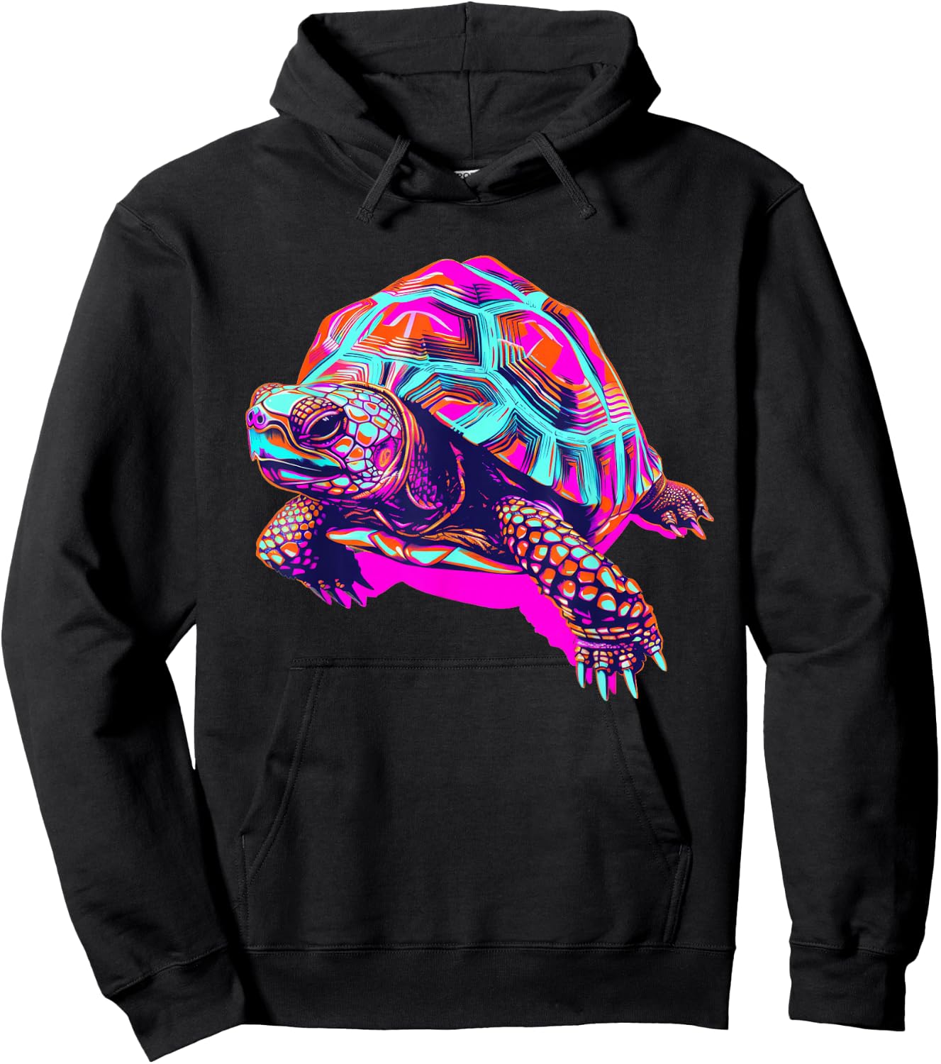 Eastern Box Turtle Synthwave Hoodie - Hoodie | Black