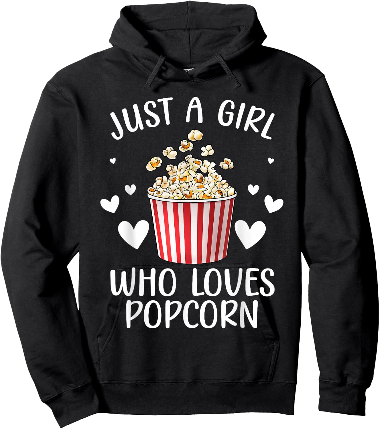 Funny Popcorn Art Girls Women Kids Popcorn Corn Kernel Lover Hoodie - Hoodie | Black