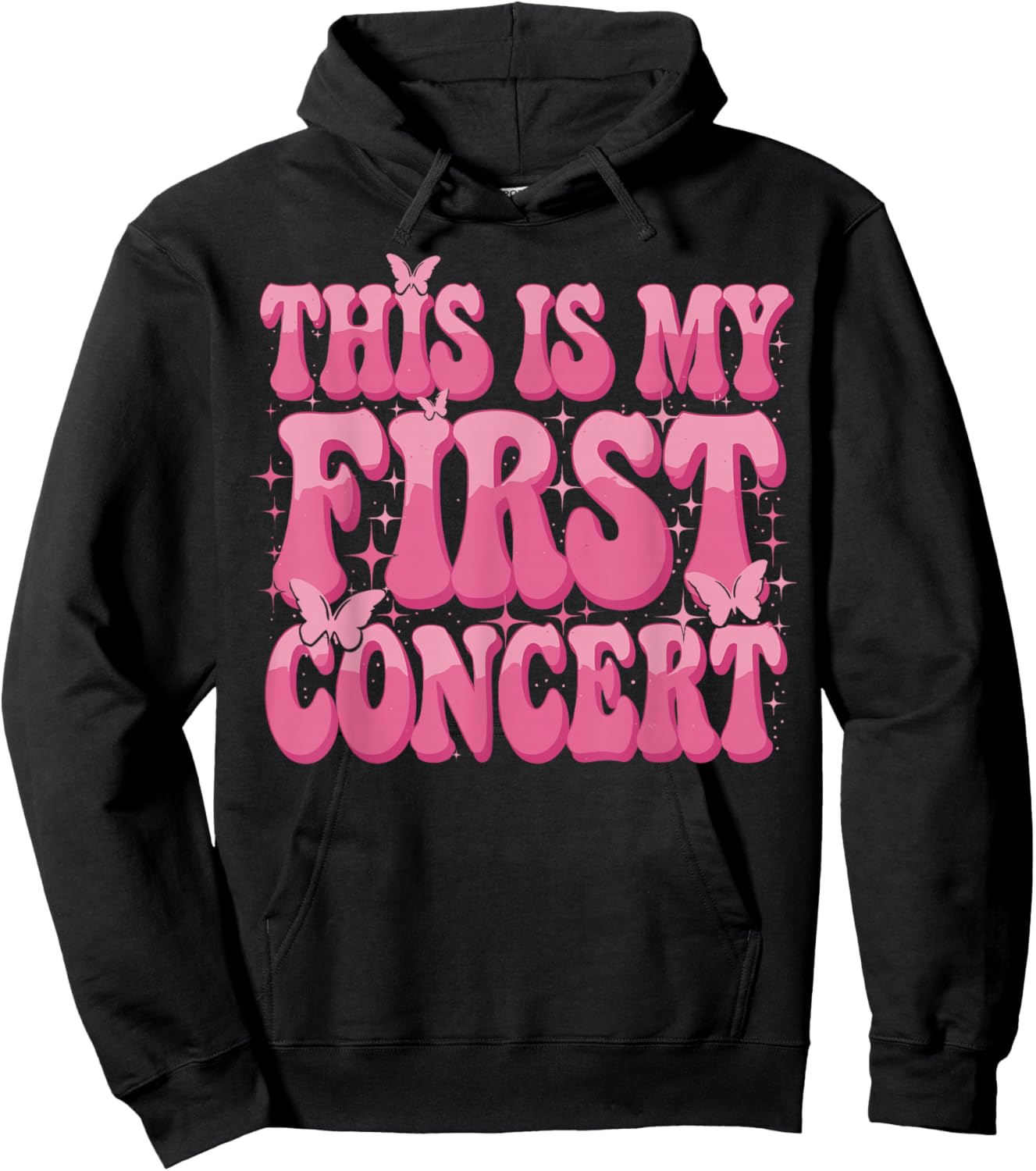 This Is My First Concert Music Event Retro Groovy Girls Hoodie - Hoodie | Black