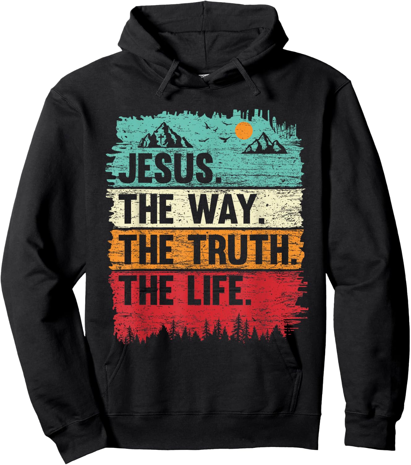 Boys Jesus Shirt The Way Truth Life Kids Christian Worship Hoodie - Hoodie | Black