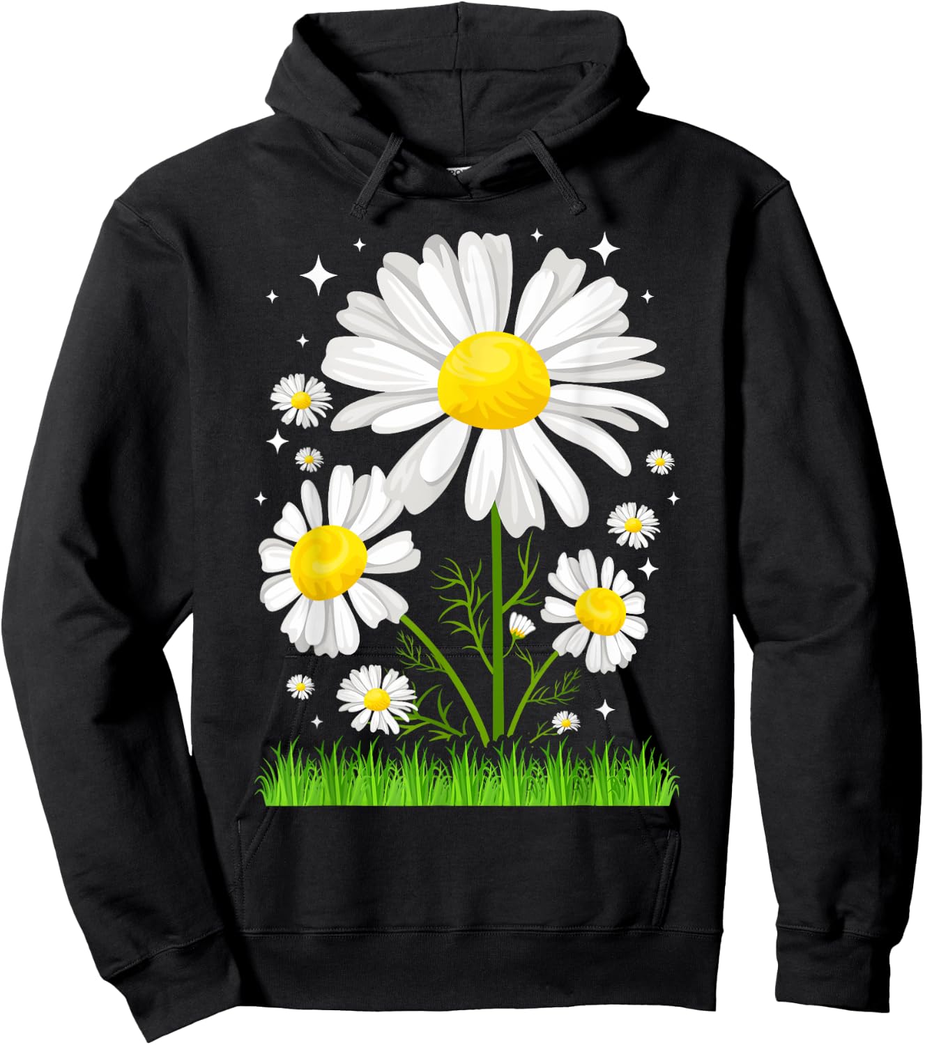 Sunshine Daisy Daisies Vacation Casual Graphic Hoodie - Hoodie | Black