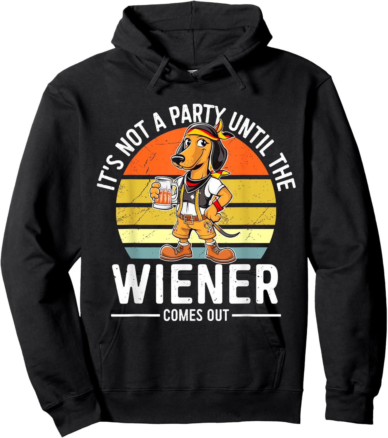 Dachshund Bavarian Bier Wiener Dog German Oktoberfest Hoodie - Hoodie | Black