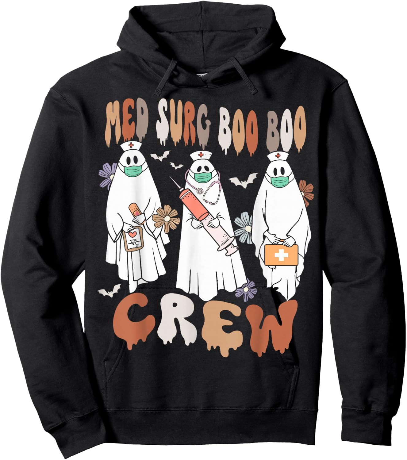 Med Surg Boo Crew Ghost Nurse Halloween Women Hoodie - Hoodie | Black