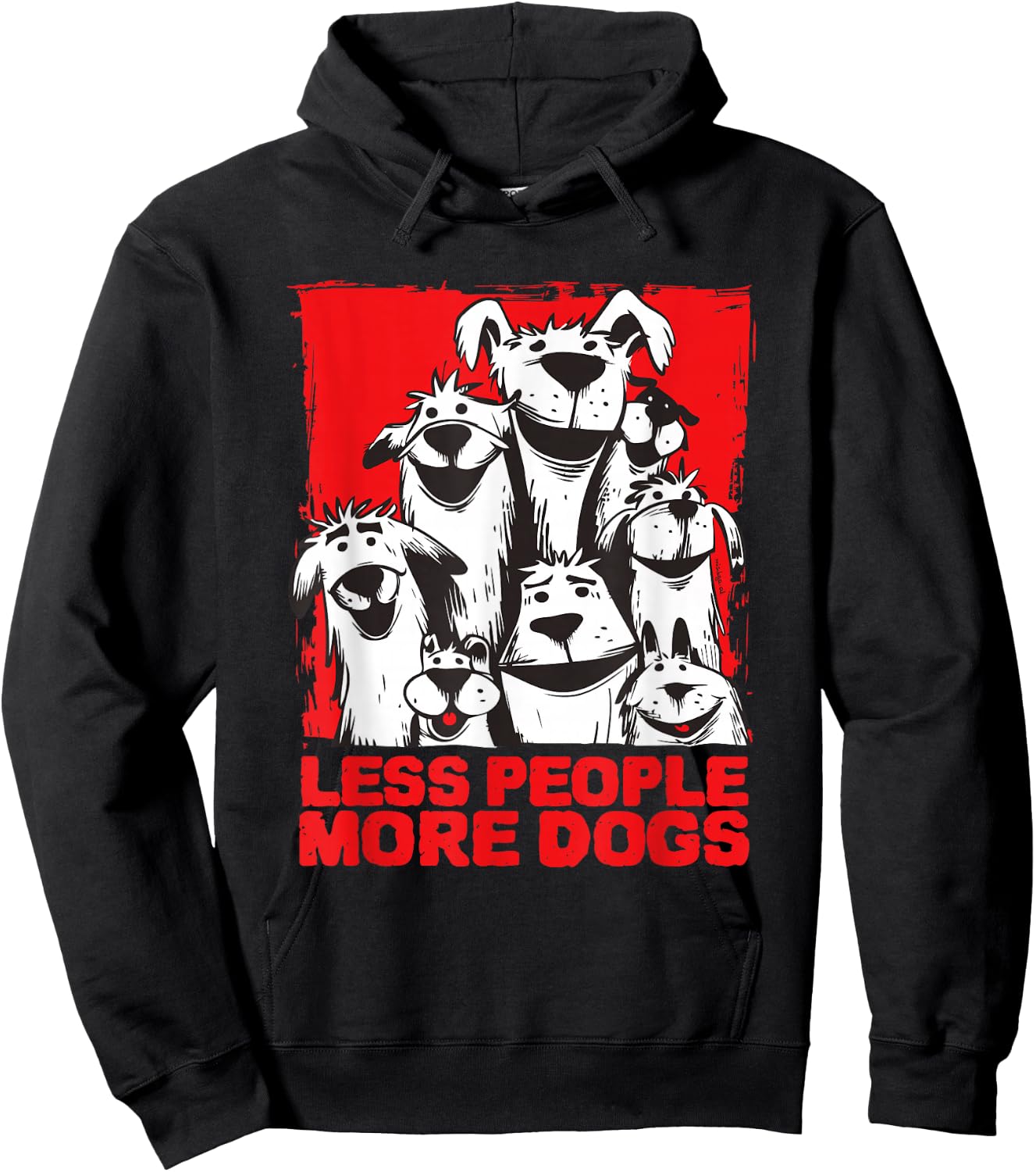 Fewer People More Dogs Dog Love Hoodie - Hoodie | Black