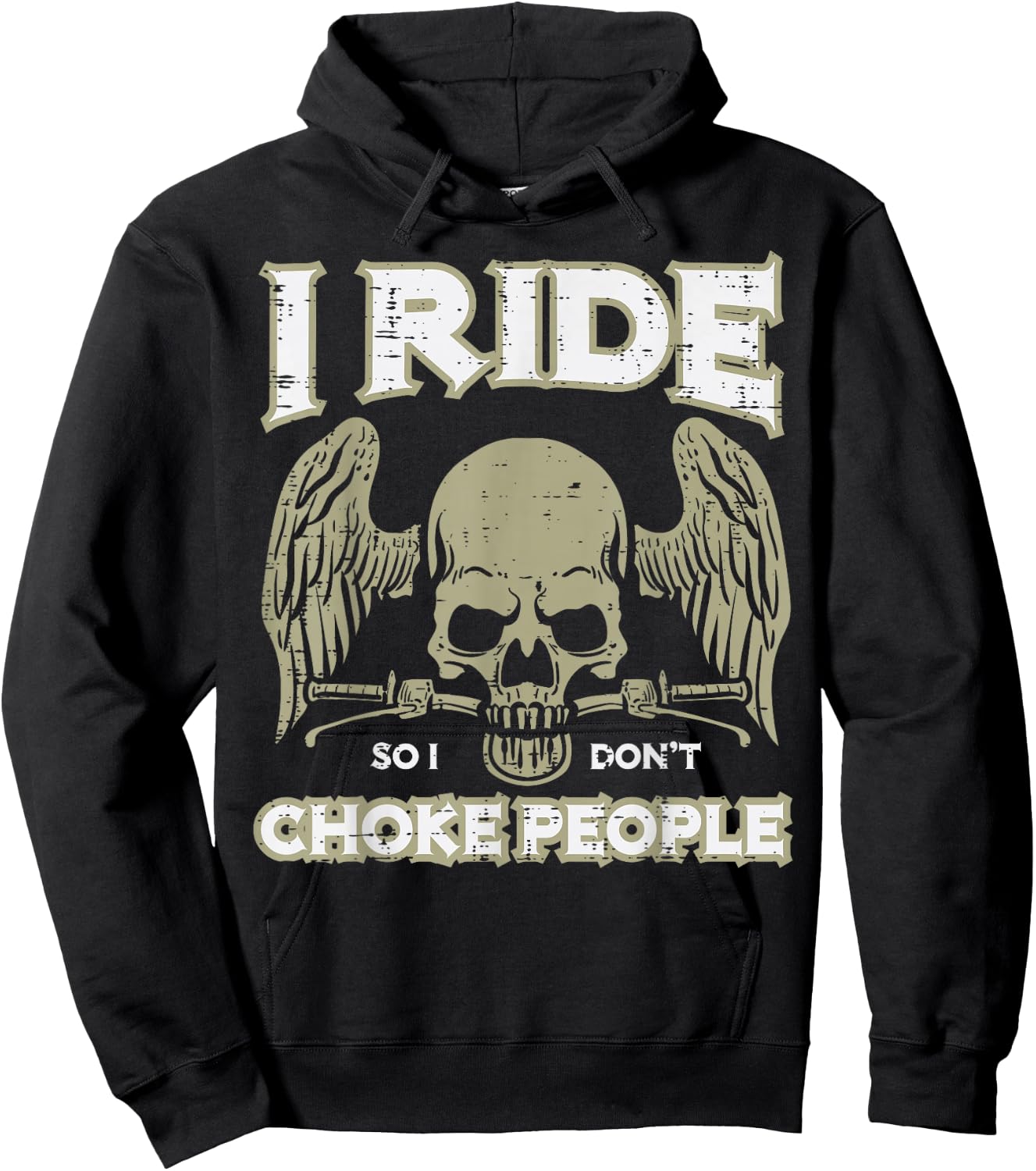 Biker Ride So I Dont Choke People Funny Motorcycle Men Women Hoodie - Hoodie | Black