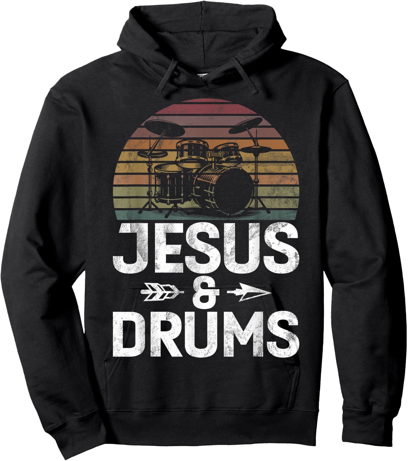Christian Drummer Jesus Drums Drumsticks Faith Worship Hoodie - Hoodie | Black