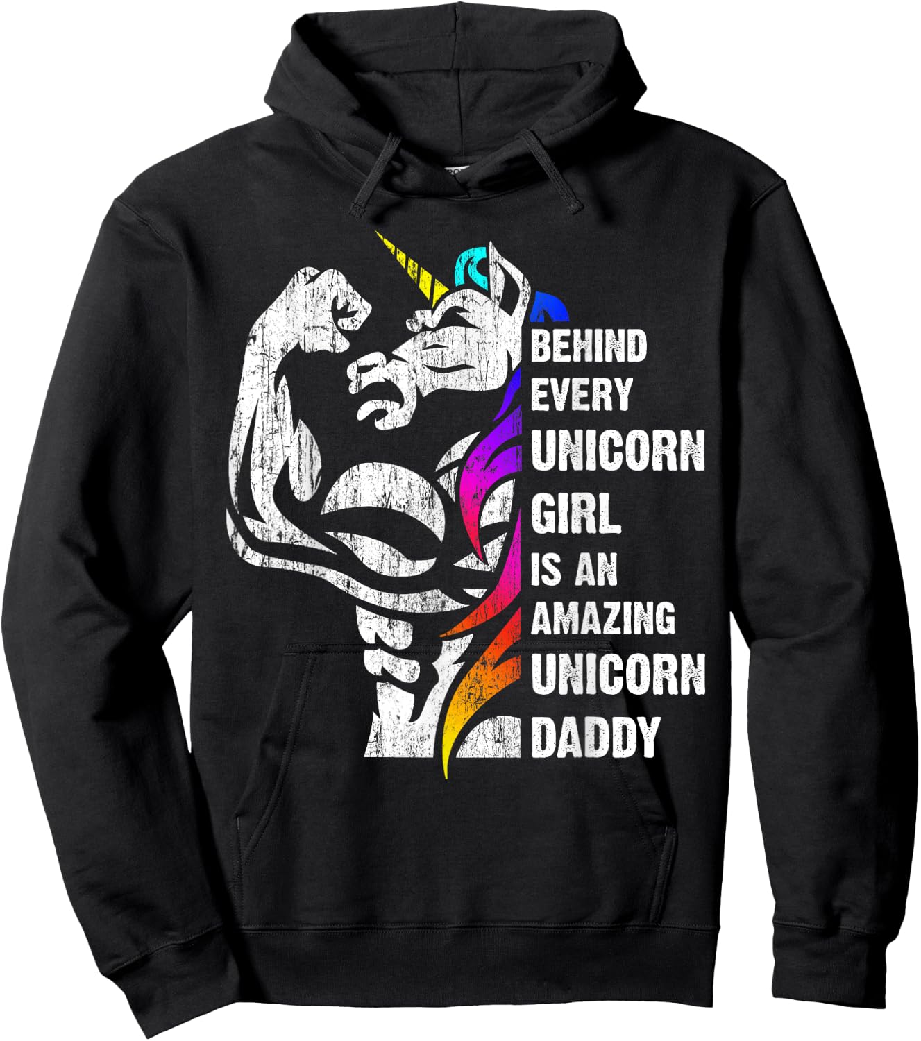 Unicorn Dad Dadacorn Dadicorn Daddycorn Inspirational Quote Hoodie - Hoodie | Black