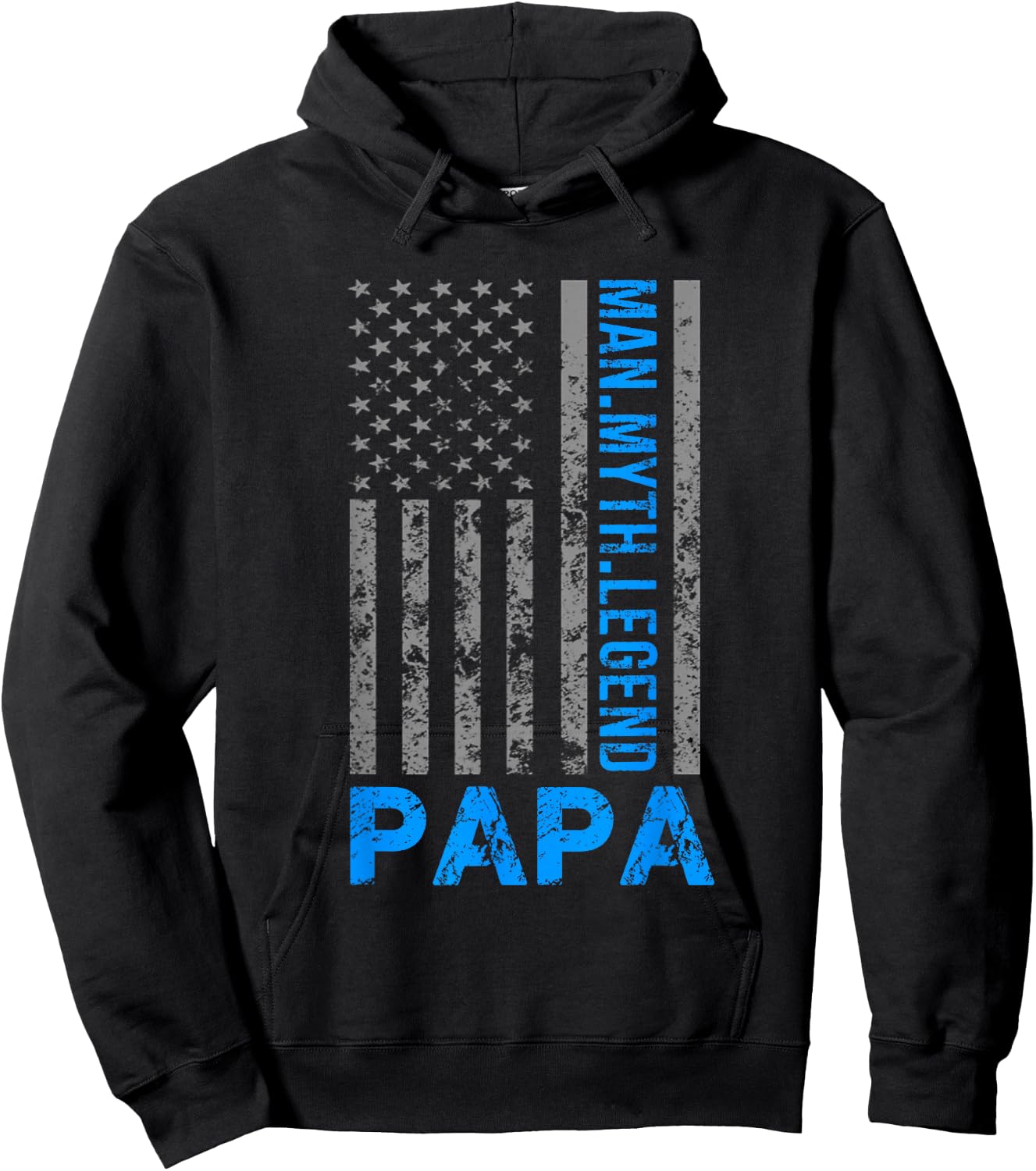 Papa American Flag Man Myth Legend Hoodie - Hoodie | Black