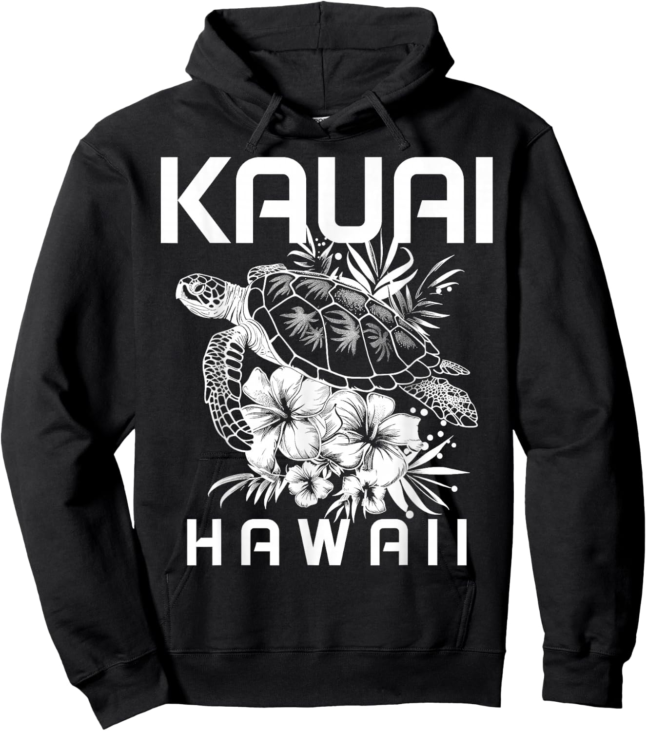 Kauai Hawaii Sea Turtle Hawaiian Surfer Souvenir Hoodie - Hoodie | Black