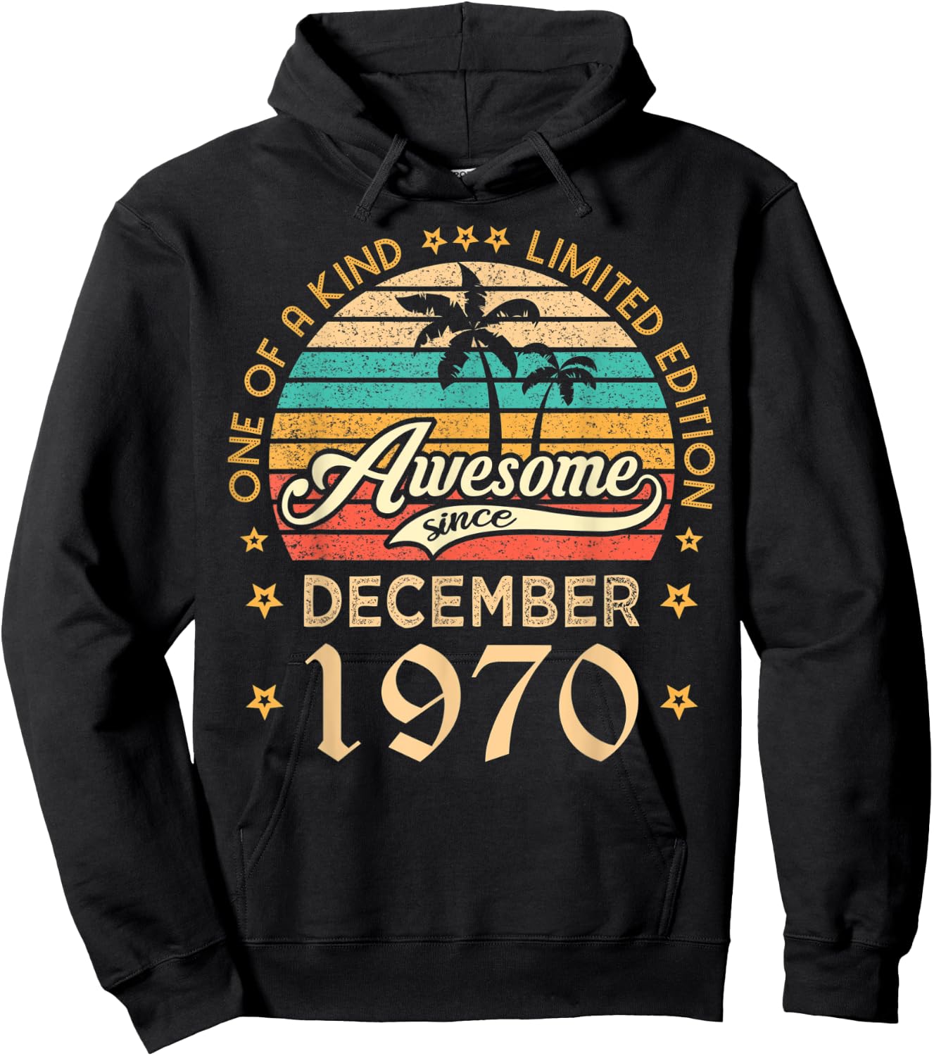 Awesome Since December 1970 Limited Edition Vintage Birthday Hoodie - Hoodie | Black