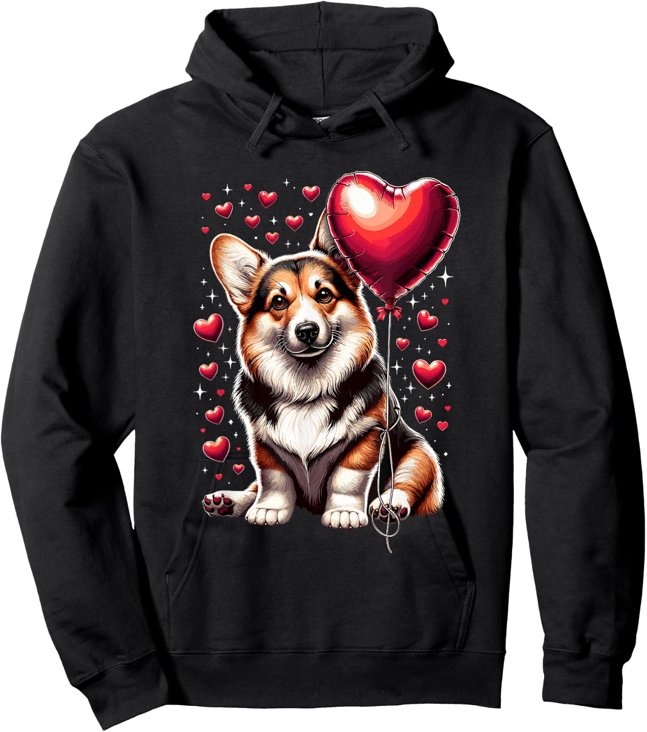 Corgi Dog Valentine's Day Dog Owner Valentine Hoodie - Hoodie | Black