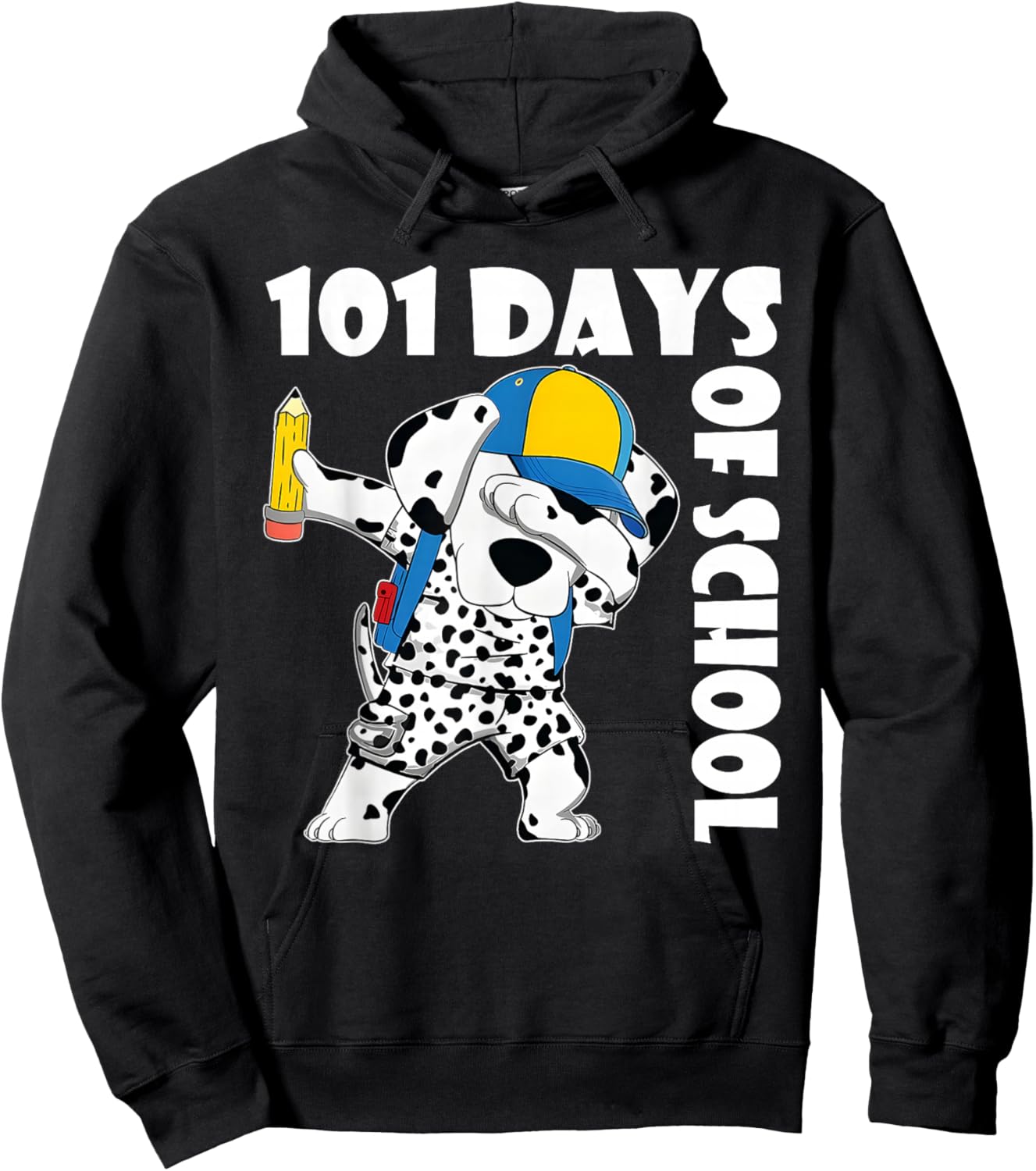 Happy 101 Days School Cute Dog 100 Days Dab Teacher Student Hoodie - Hoodie | Black