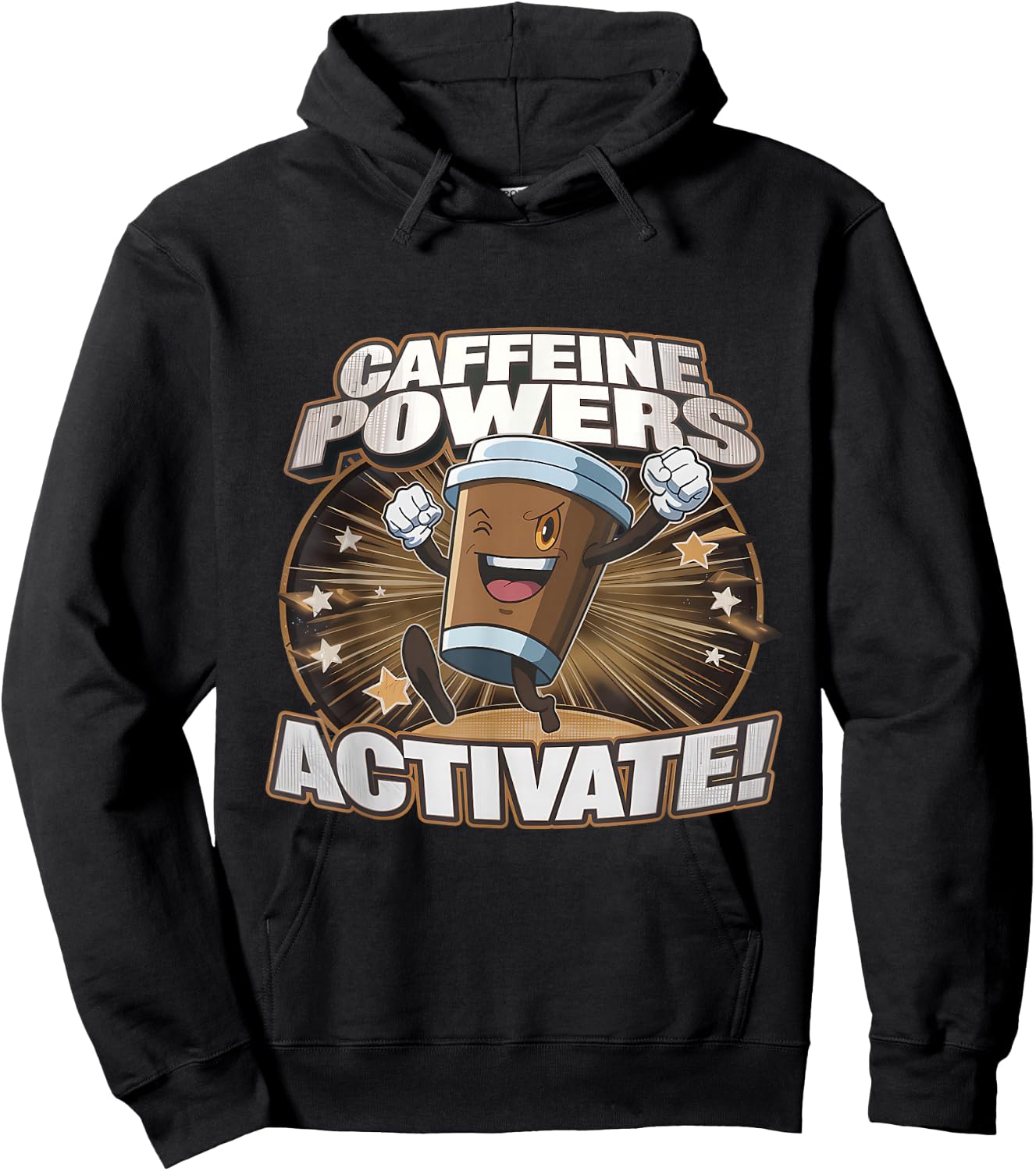 Funny Coffee Addict Caffeine Power Activate Hoodie - Hoodie | Black
