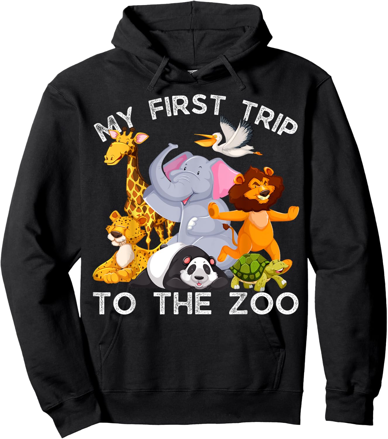 My First Trip Wild and Zoo Safari Jungle Birthday Party Hoodie - Hoodie | Black