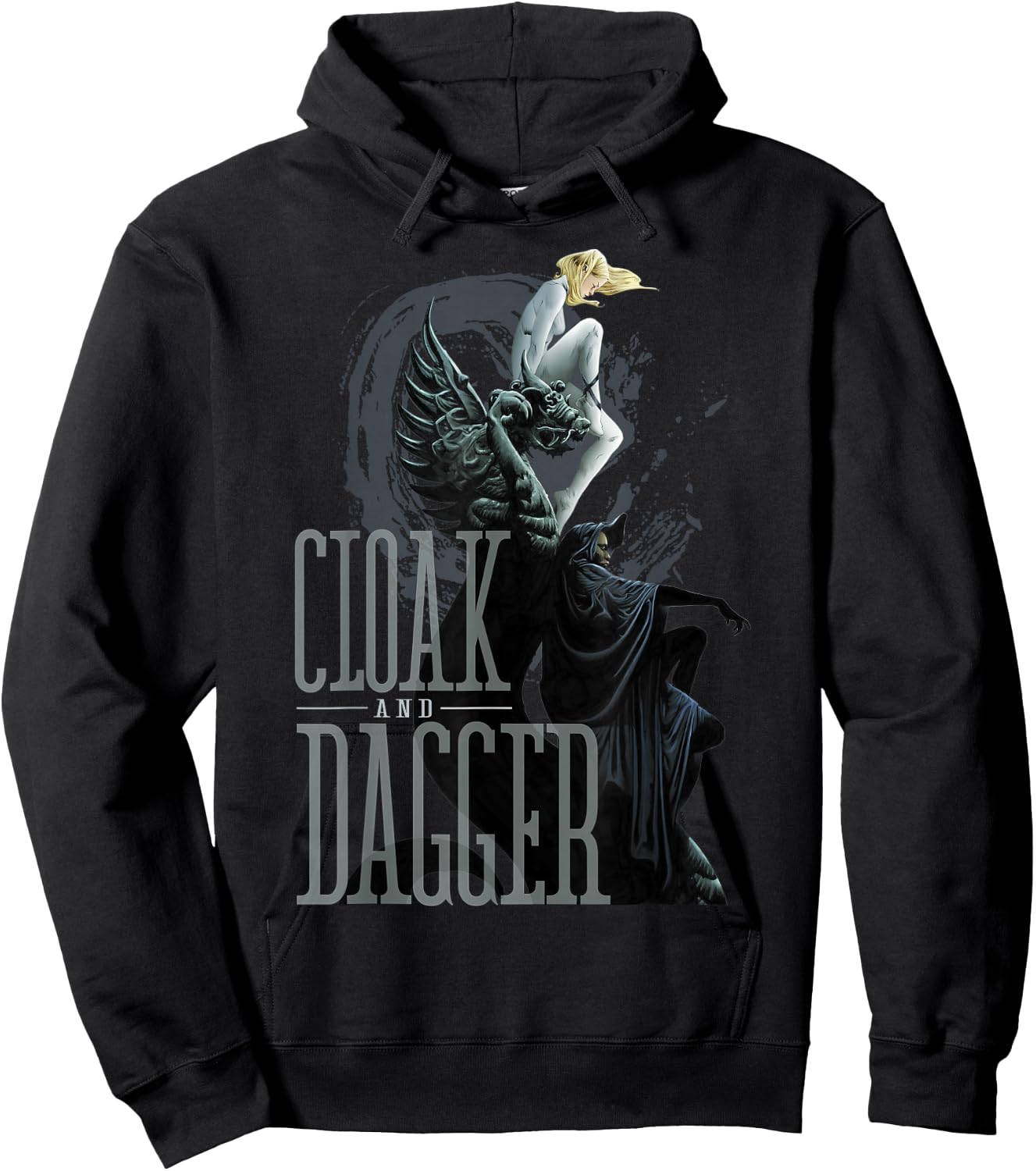 Marvel Cloak & Dagger Dragon Statue Graphic Hoodie - Hoodie | Black
