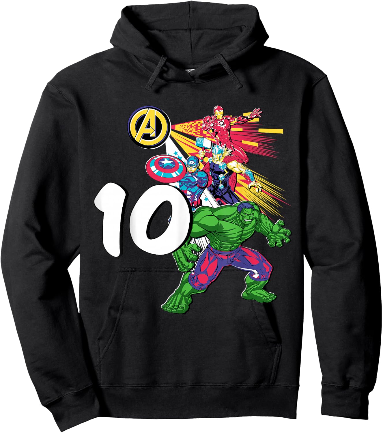 Marvel Super Heroes Avengers 10 Year Old Tenth Birthday Hoodie - Hoodie | Black